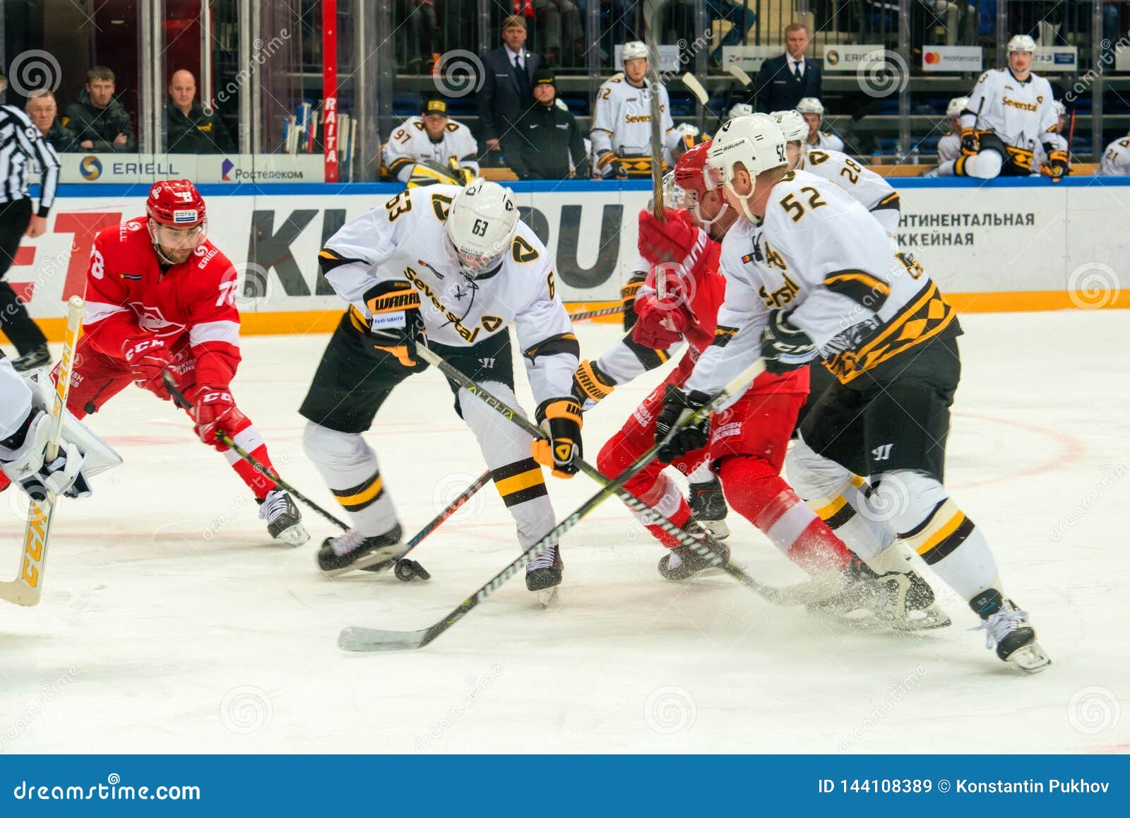 Hockey Game Spartak Vs Severstal Cherepovets Editorial Stock Image Image Of Cherepovets