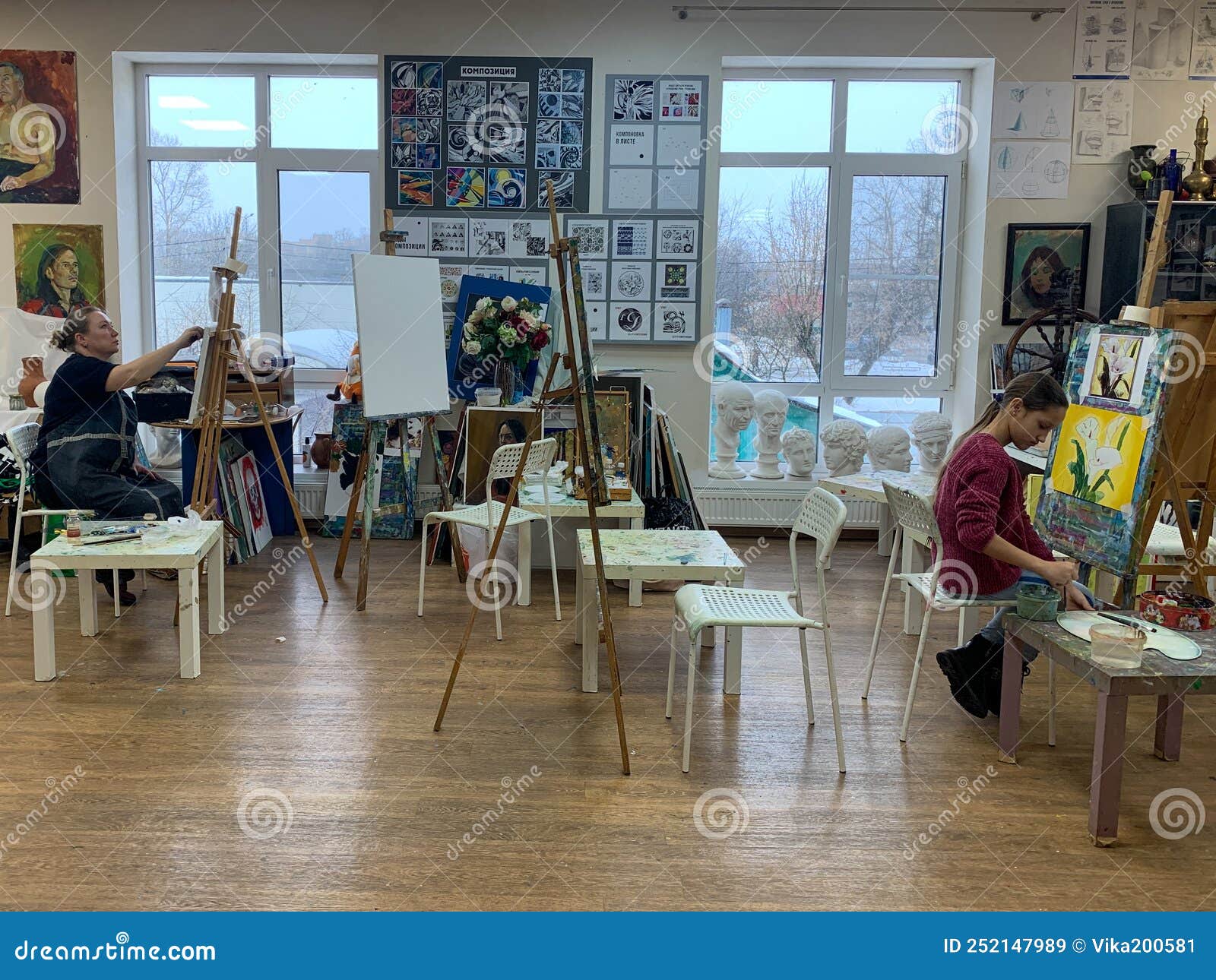 Moscow Russia July Professional Art Studio Inside Artist S Tools Room Drawing Lessons 252147989 