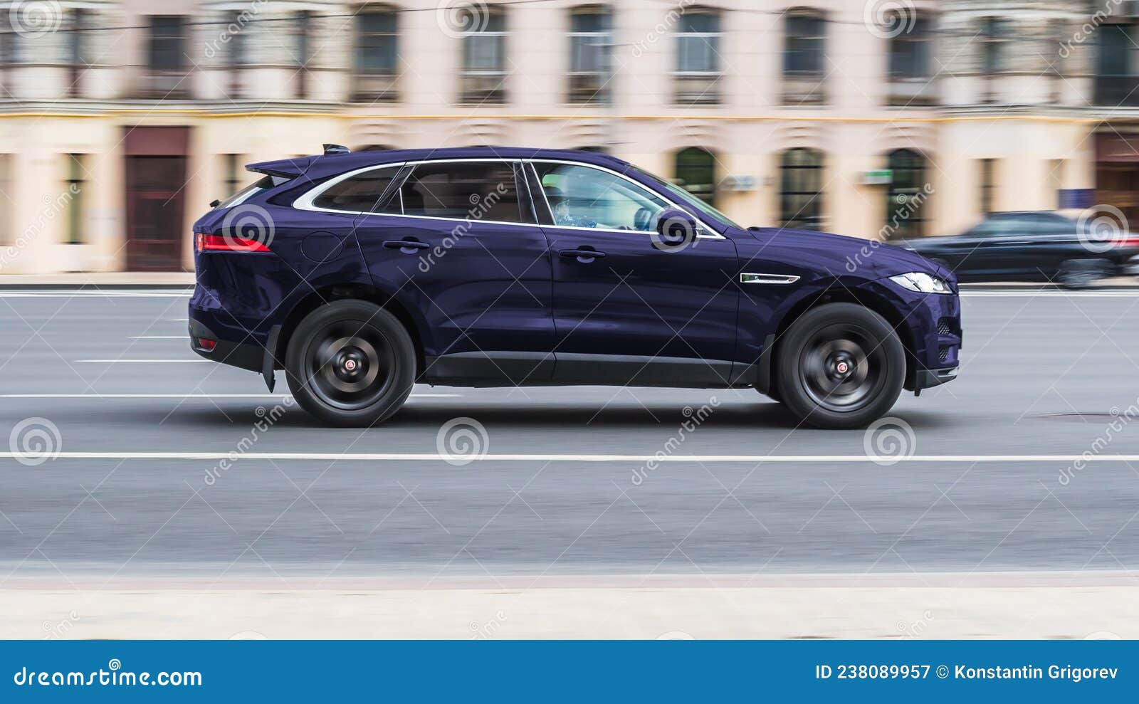 SUV Car Jaguar F-Pace Fast Drive on Asphalt Road in Moscow City. Jaguar F- Pace is the First Sport Utility Vehicle Made by British Editorial  Photography - Image of jaguar, dynamic: 238089957
