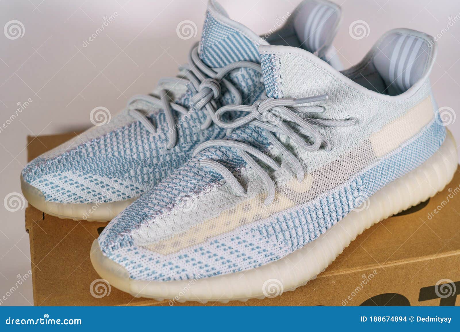 Bull Accepted pit Moscow, Russia - June 2020 : Adidas Yeezy Boost 350 V2 Cloud White - Famous  Limited Collection Fashion Sneakers by Kanye Editorial Stock Image - Image  of close, fashion: 188674894