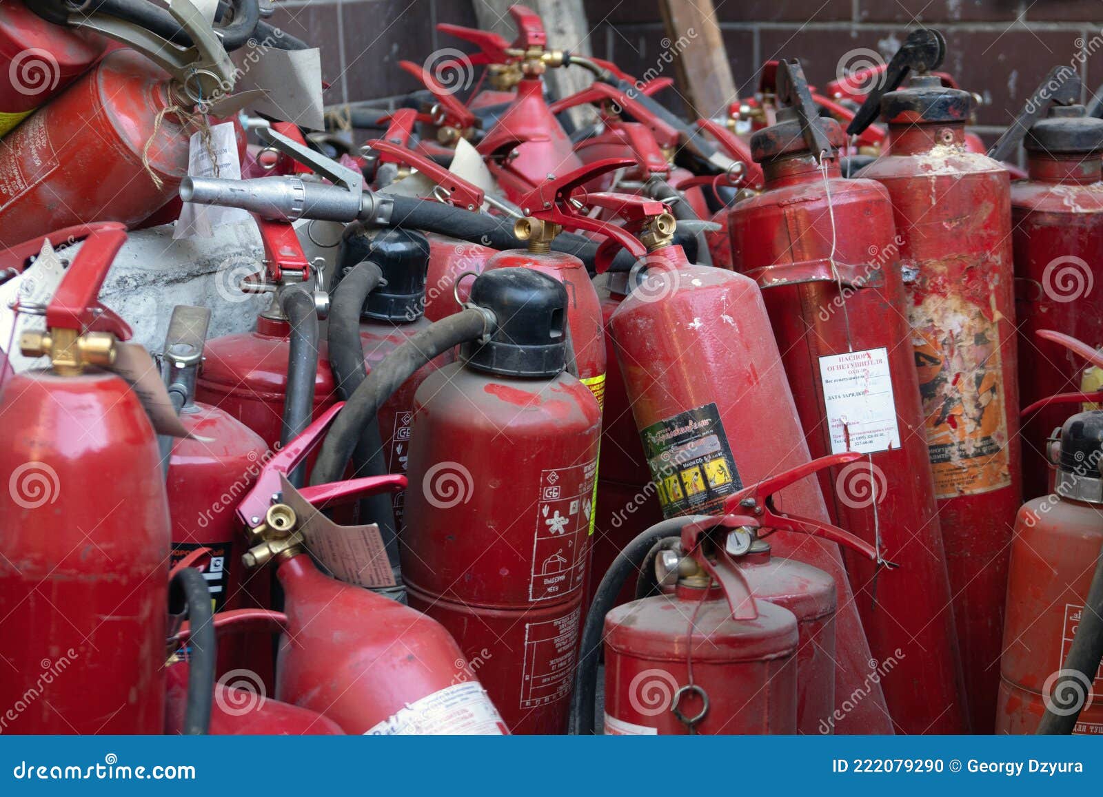 Dump of Old Fire Extinguishers Editorial Image Image of outdoors