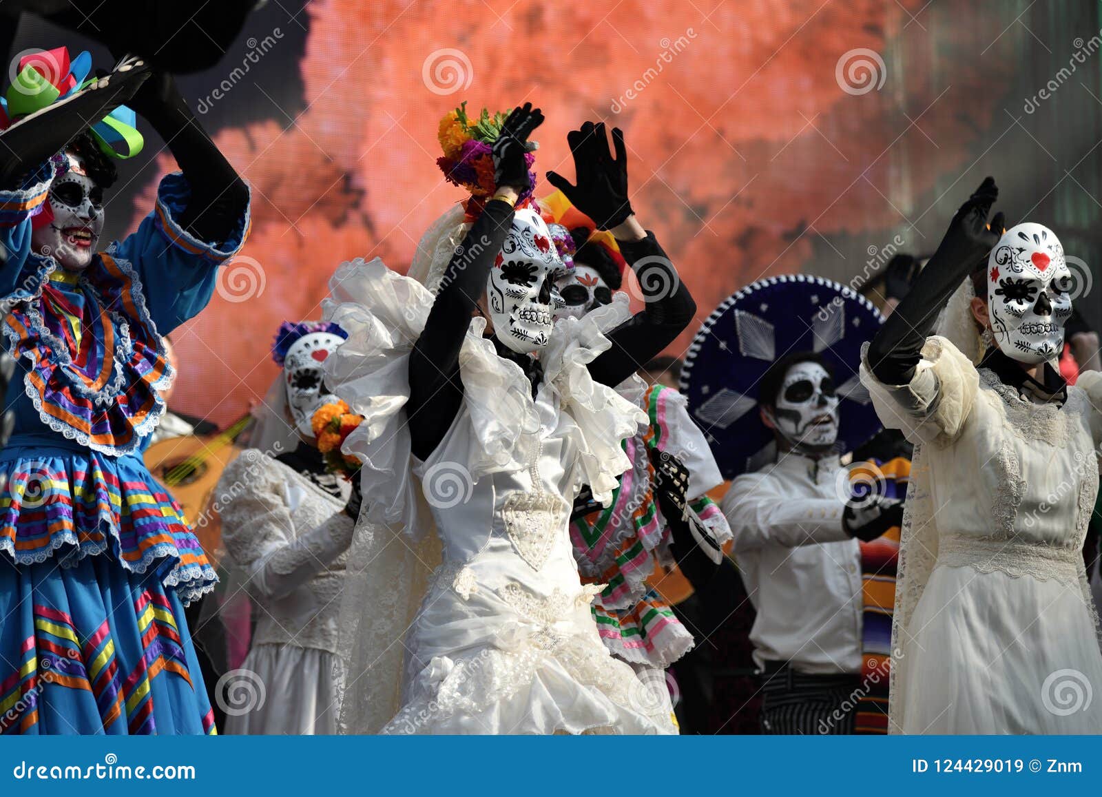 buitenspiegel Voorspeller Marine Dia De Los Muertos Carnival. Day of the Dead Parade Editorial Stock Image -  Image of gorgeous, beautiful: 124429019