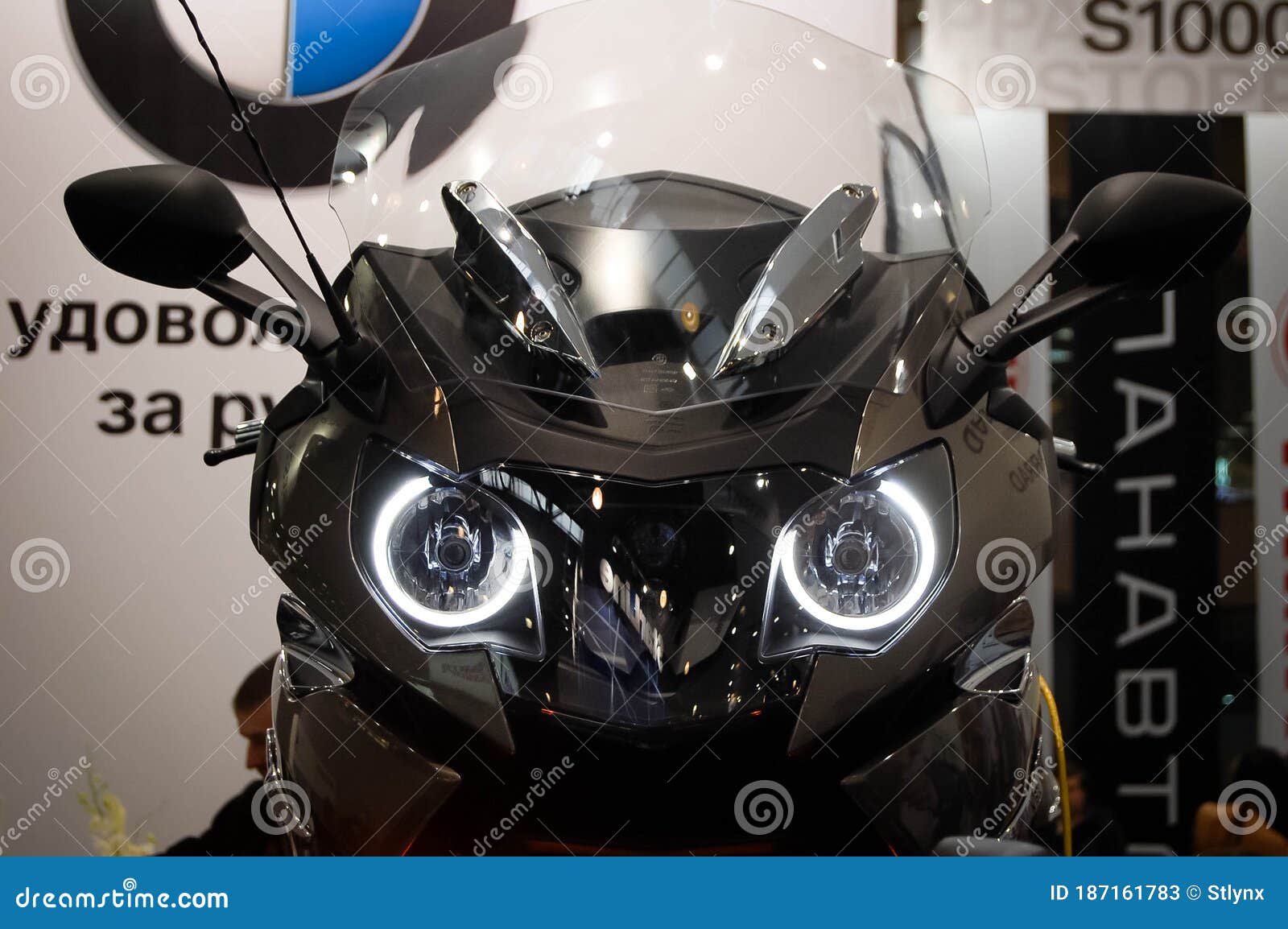 Motorcycle BMW with Angel Eyes Headlight on Exhibition Editorial Stock  Photo - Image of action, adventure: 187161783