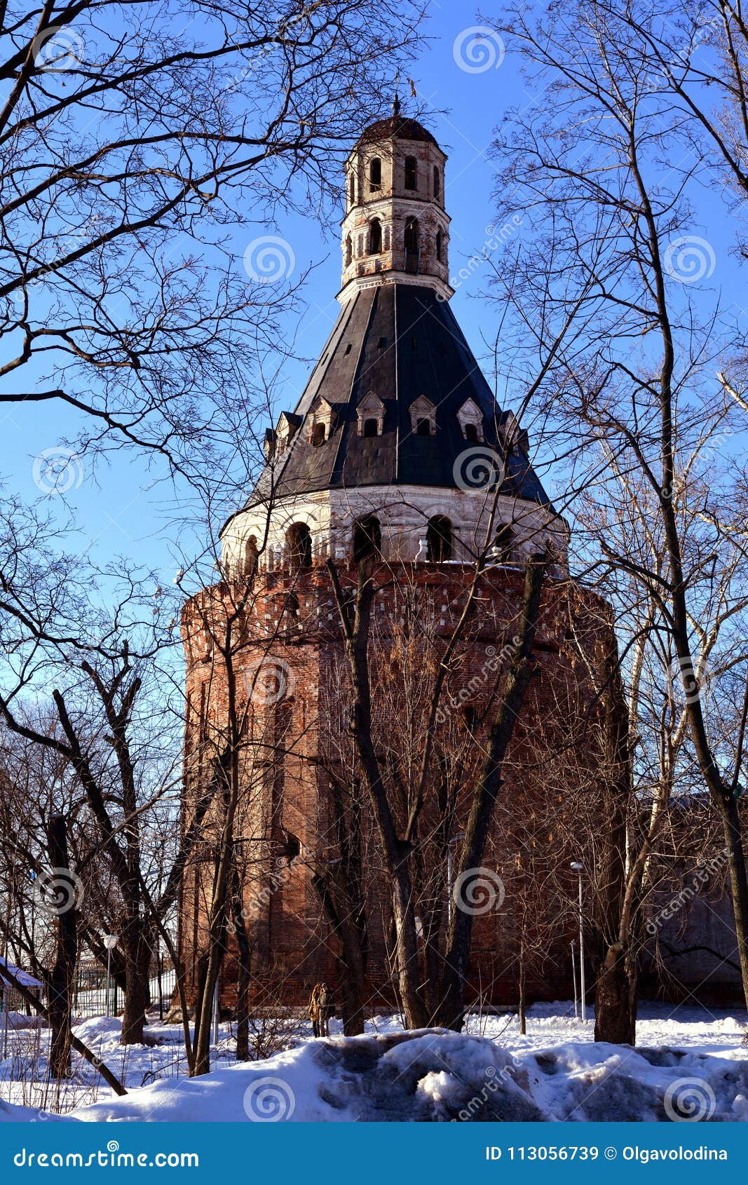 moscow, russia - march 24. 2018. the tower dulo of simonov monastery