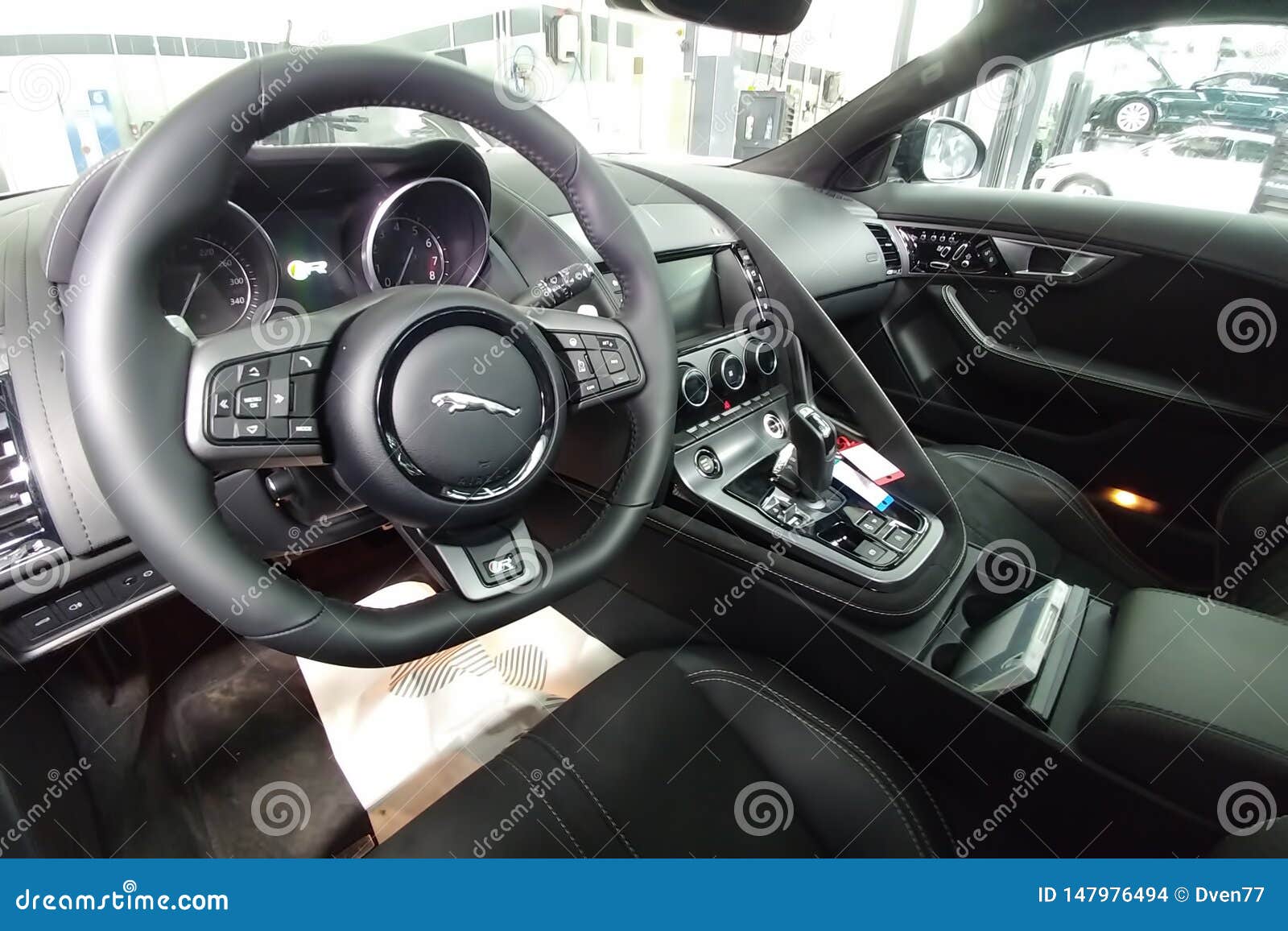 Moscow Russia May 1 2019 Interior Of Black Jaguar F