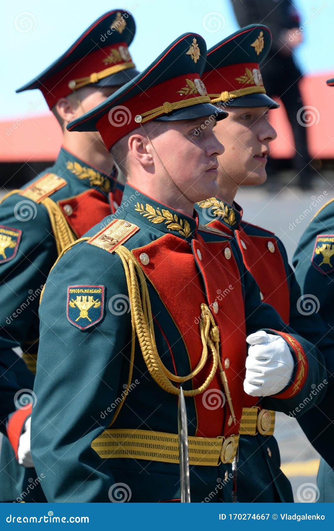 Soldiers of the Company of Honor Guard of the Preobrazhensky Regiment ...