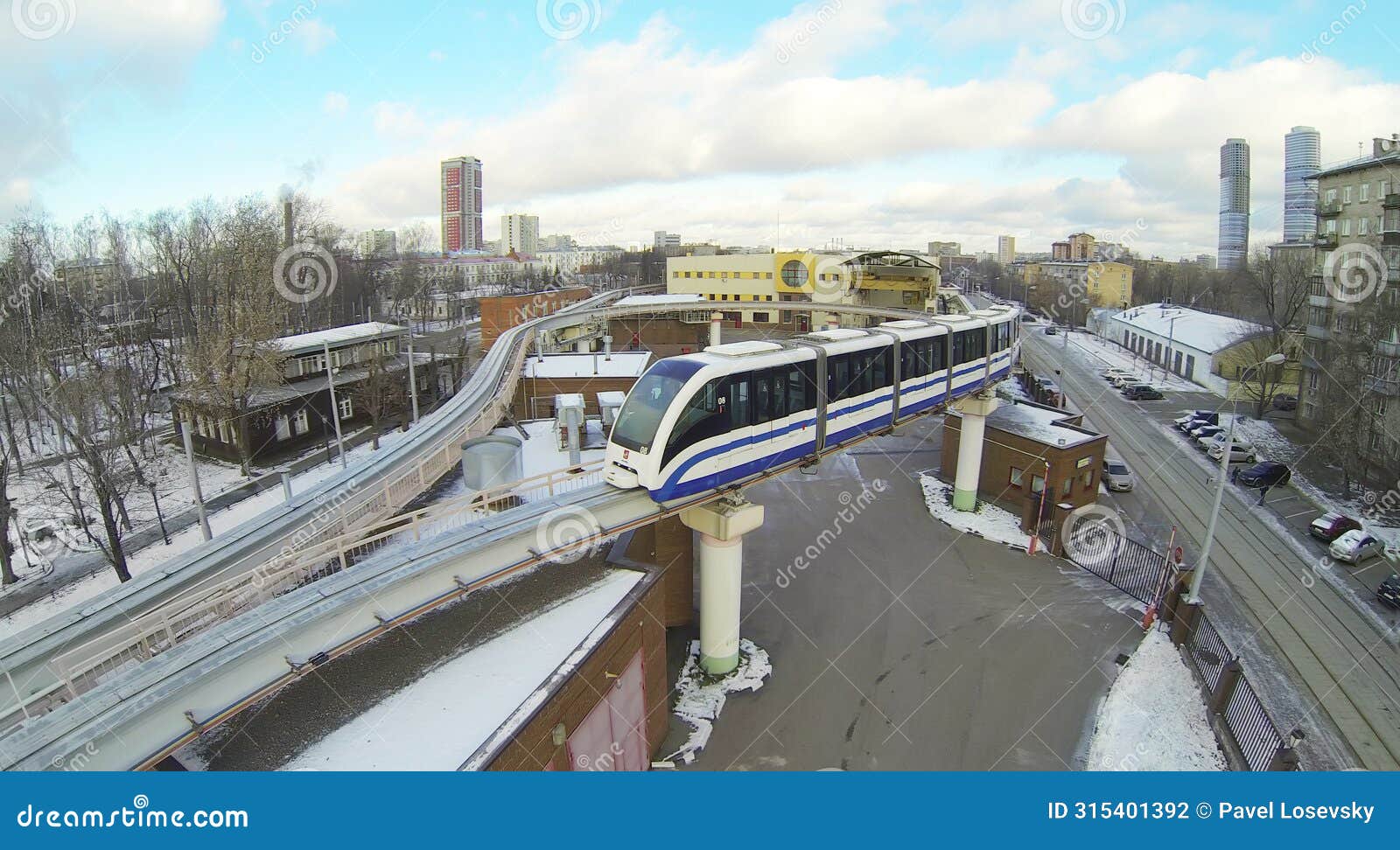 a train at the last station of the moscow monorail