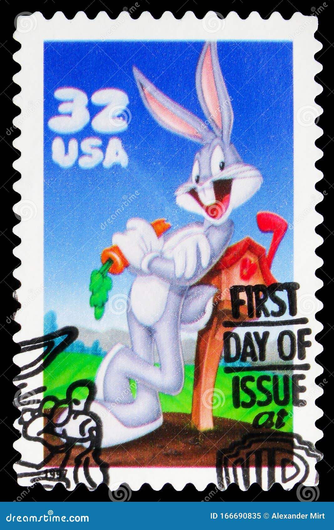 Postage Stamp Printed In USA Shows Bugs Bunny First Day Issue Rare postage-stamp-printed-in-usa-shows-bugs-bunny-first-day-issue-rare