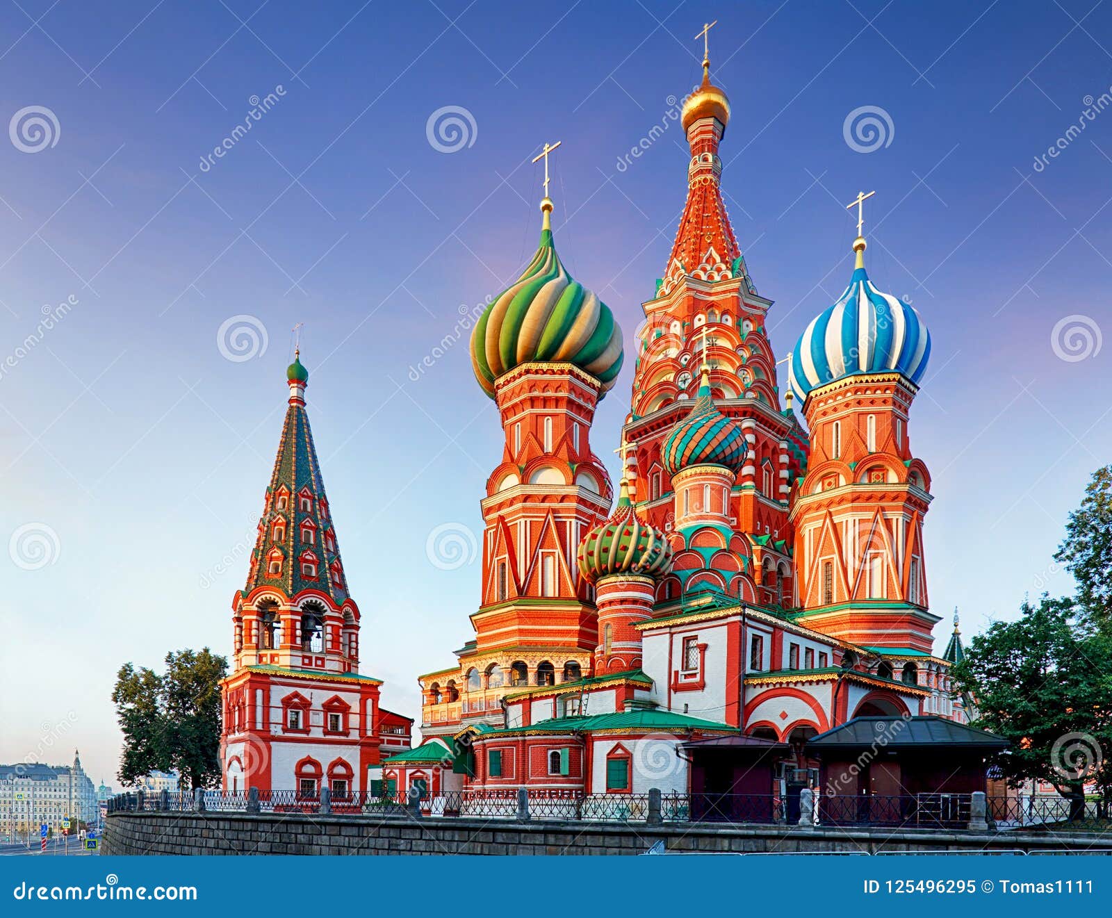 moscow, russia - red square view of st. basil`s cathedral