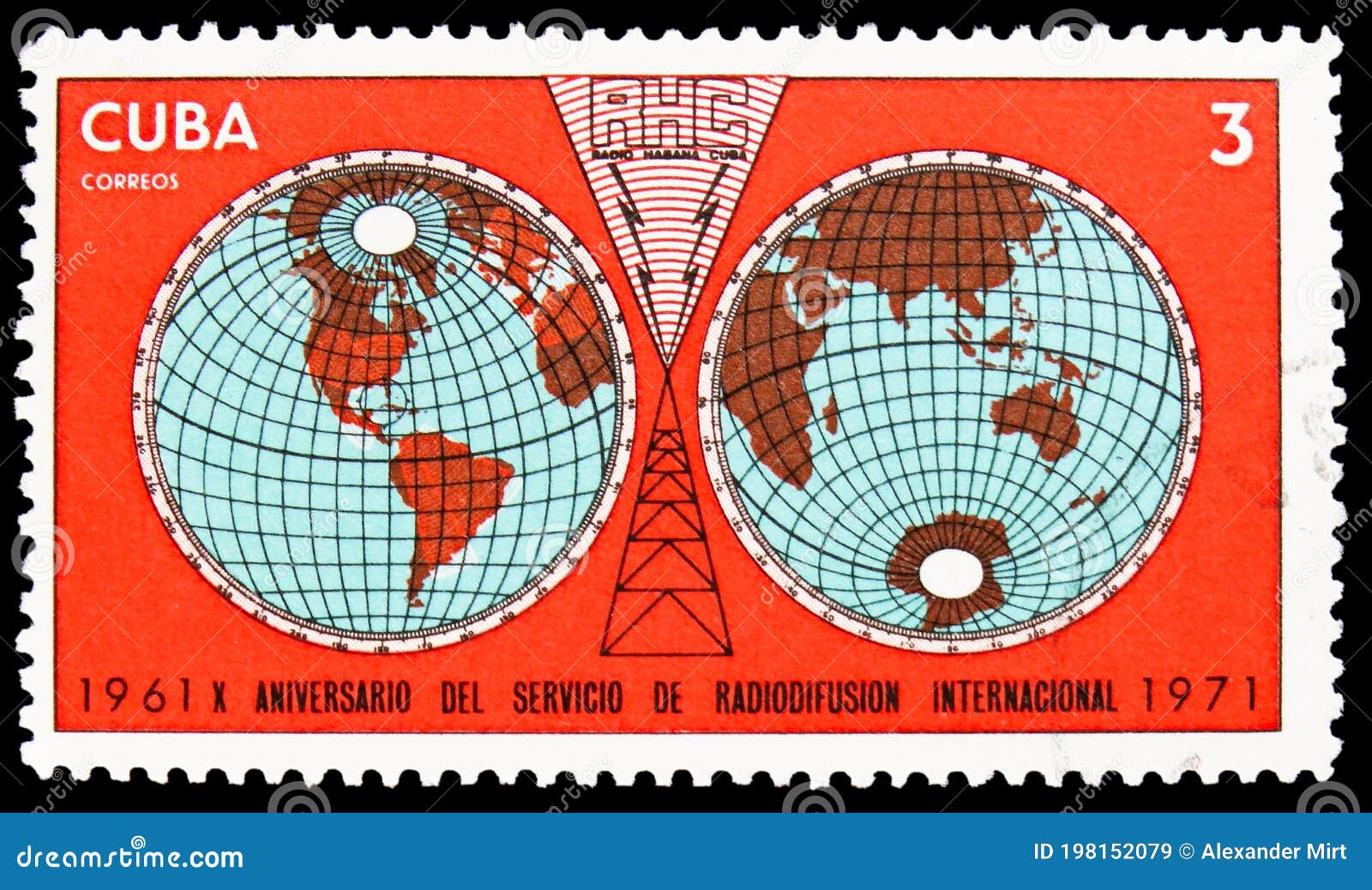 Postage Stamp Printed in Cuba Shows Radio Havana Cuba 10th Anniversary of International  Radio Service, International Broadcasting Editorial Stock Image - Image of  vintage, philately: 198152079
