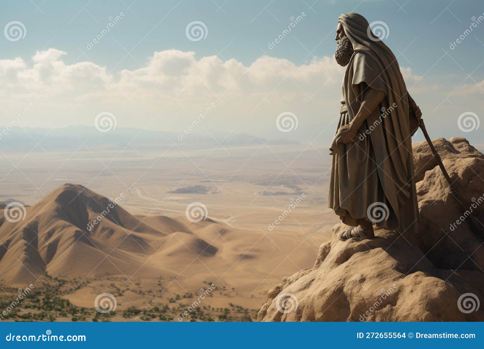 Moses on Mount Nebo. Generative AI Stock Illustration Illustration of