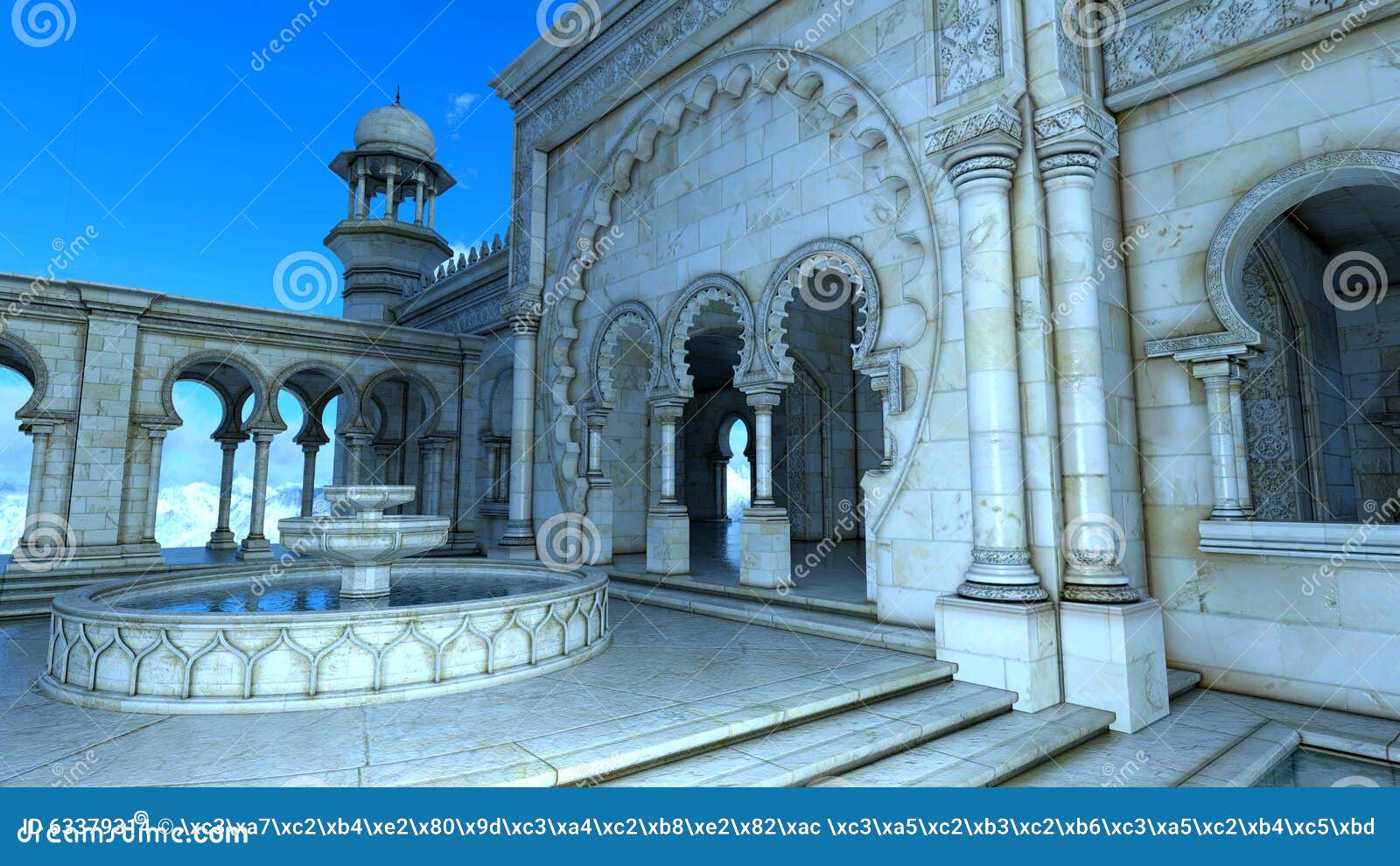 3D illustratie van een moskee