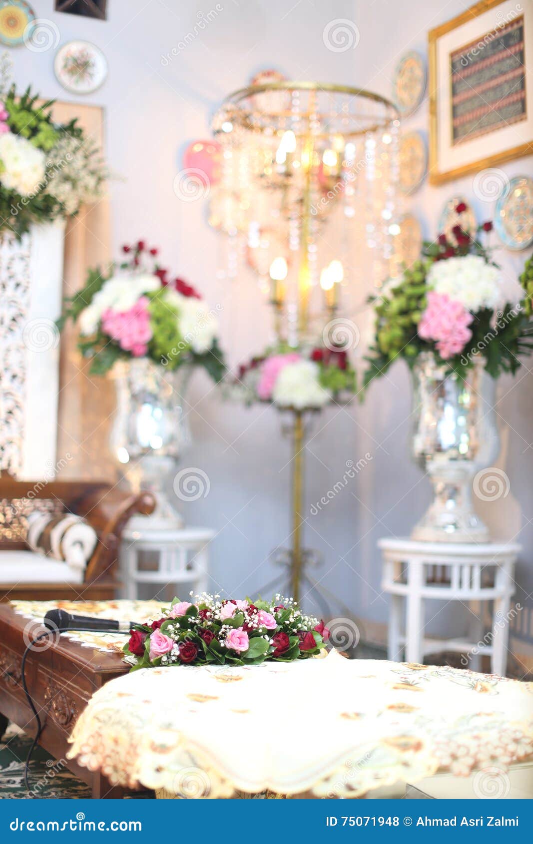 Moslemische Hochzeits-Zeremonie. Raum für moslemische Hochzeitszeremonie