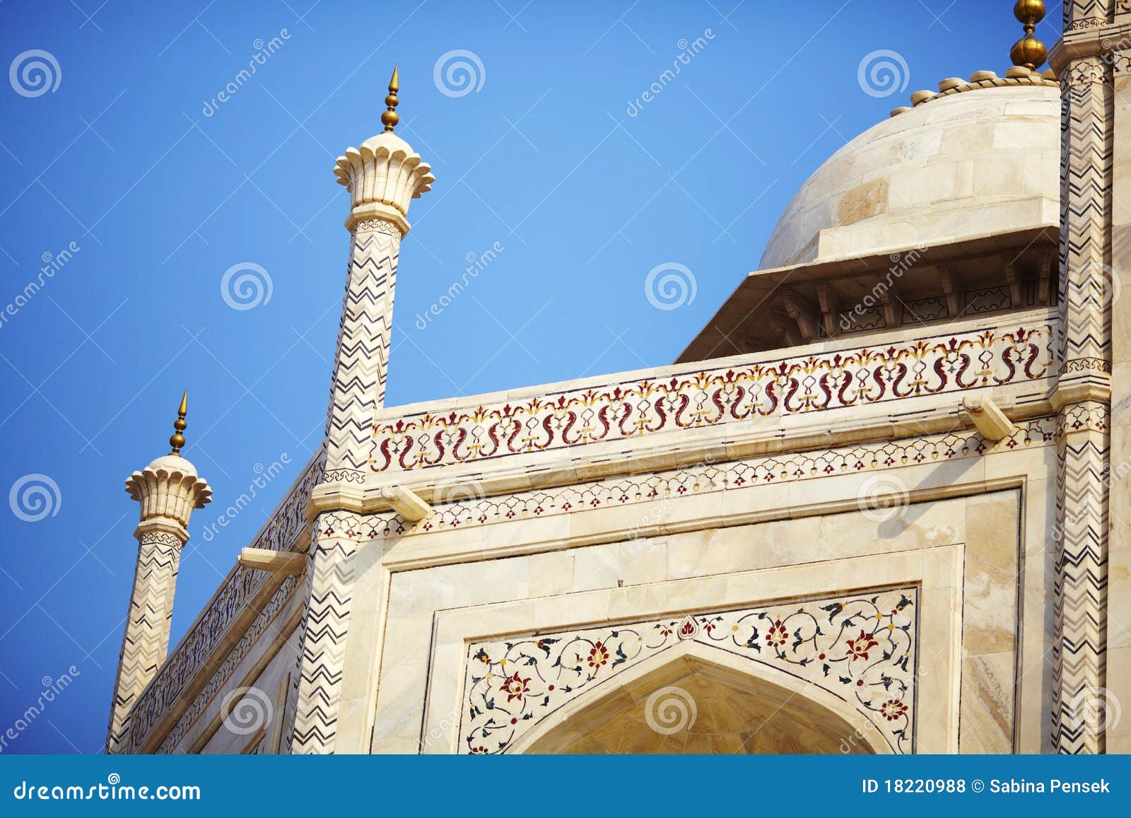 Mosque Detail of the Dome and Pillars Stock Photo Image of india