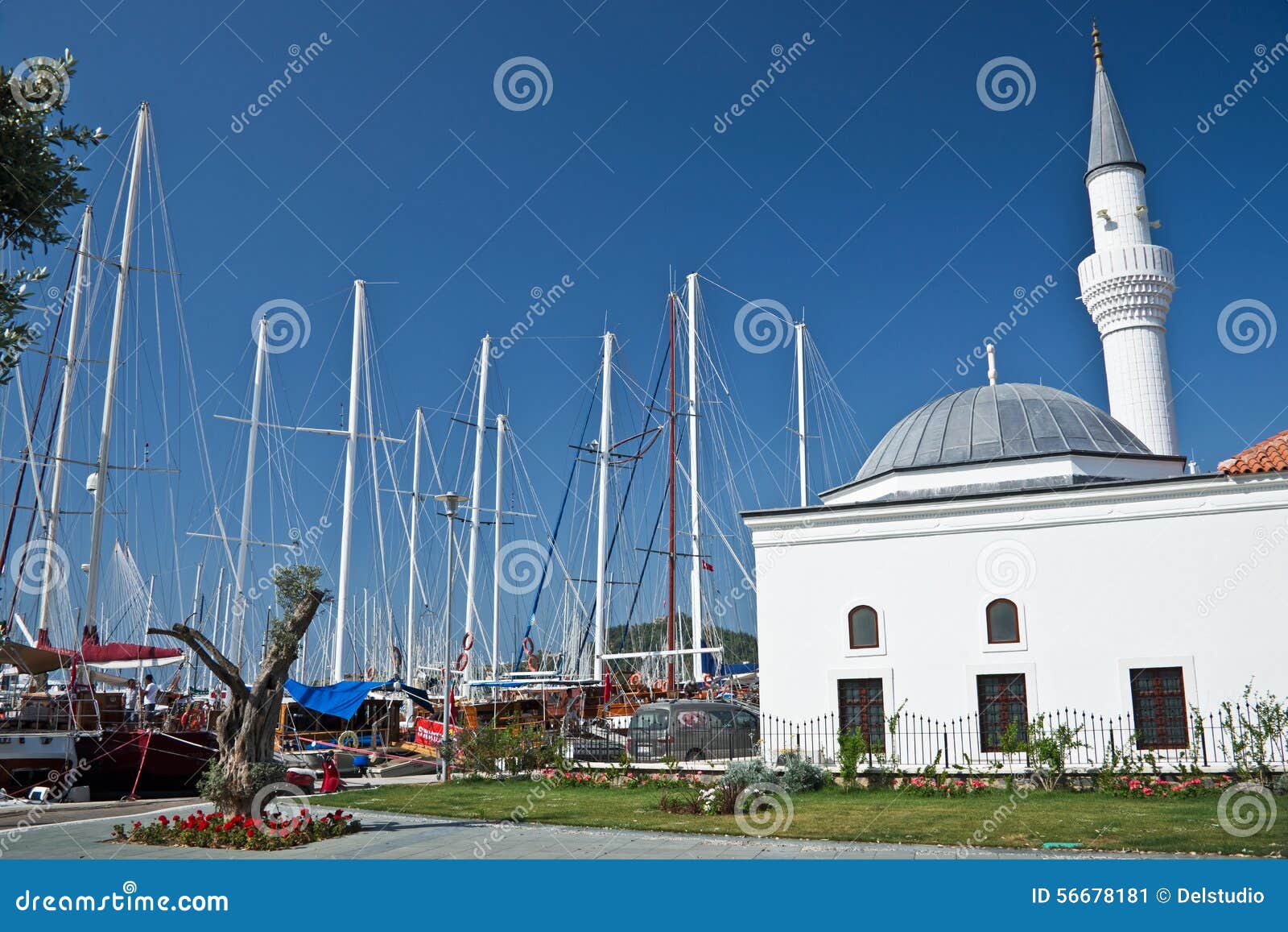 Mosque on the Harbour of Bodrum Stock Image Image of boats, mosque 56678181