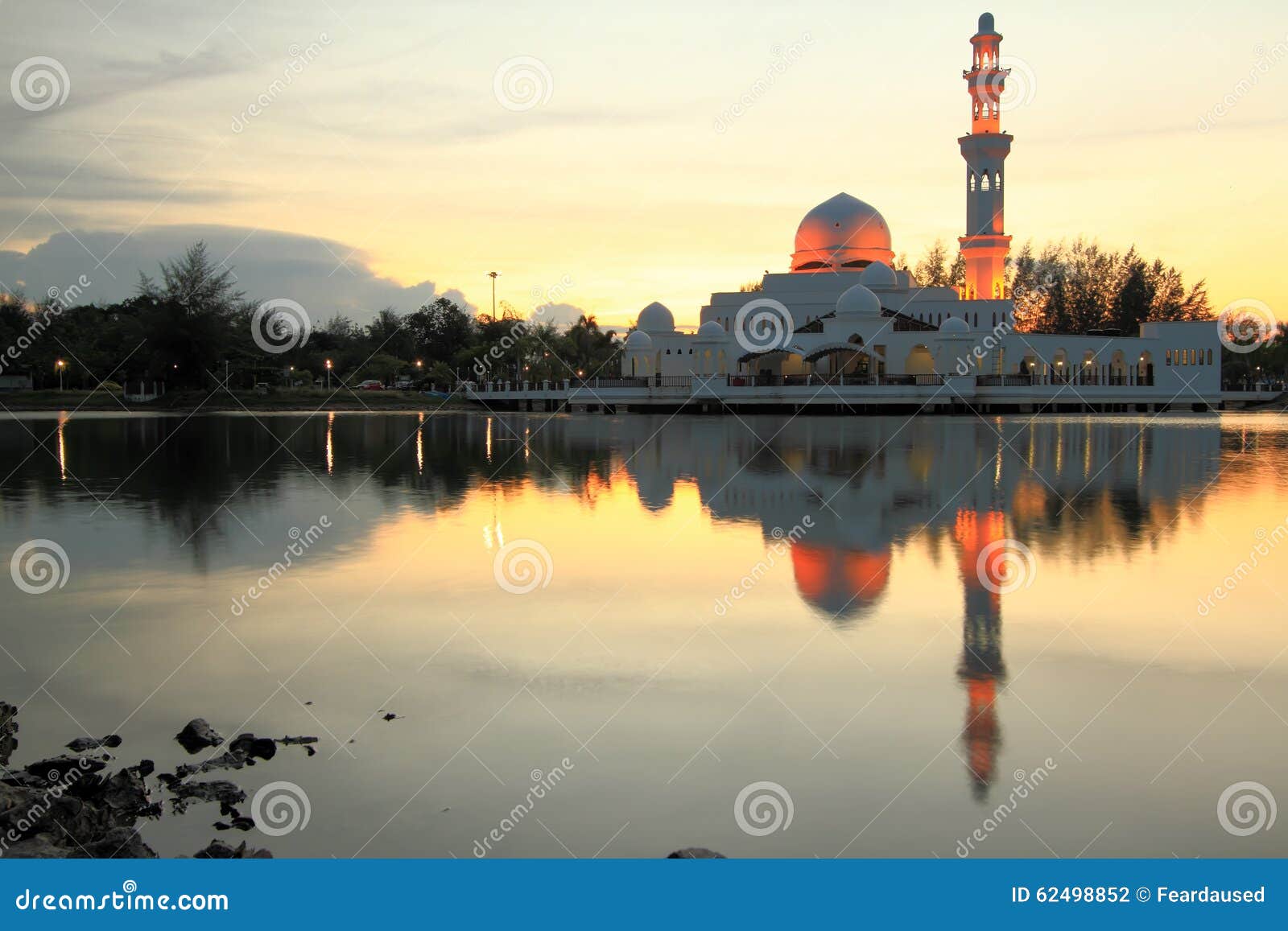 Mosque At Kuala Ibai Terengganu Malaysia During Twilight 