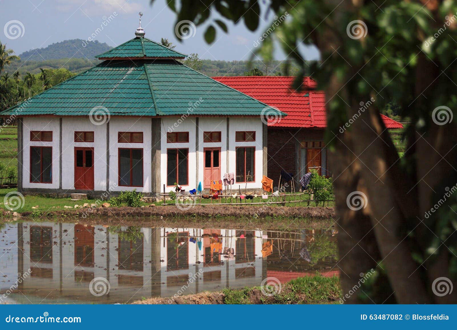 the mosque in the village on the sumbawa island (indonesia)