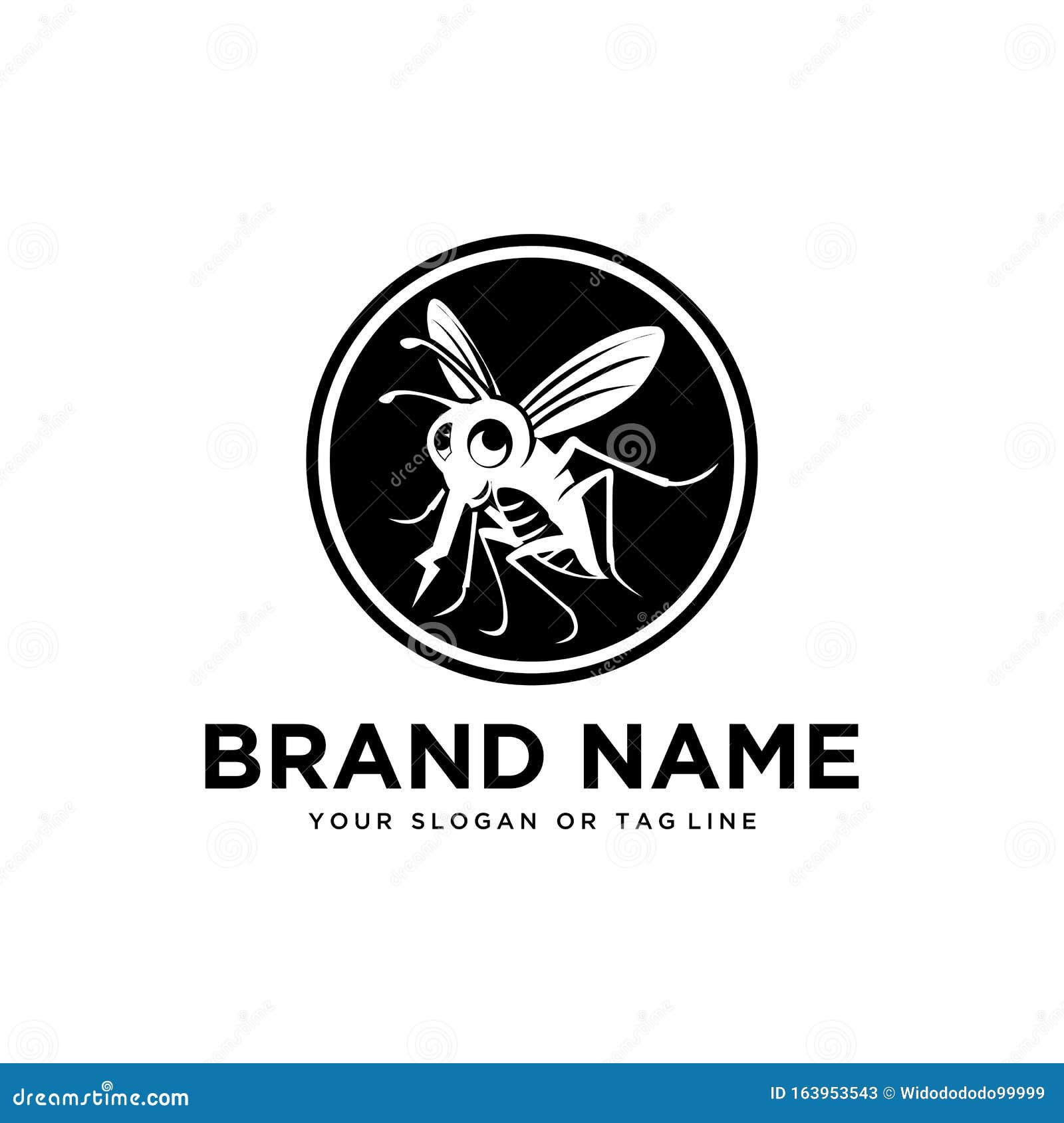 Mosquito Logo. Pest Dengue Control. Bug Icon. Insecticide Virus Malaria