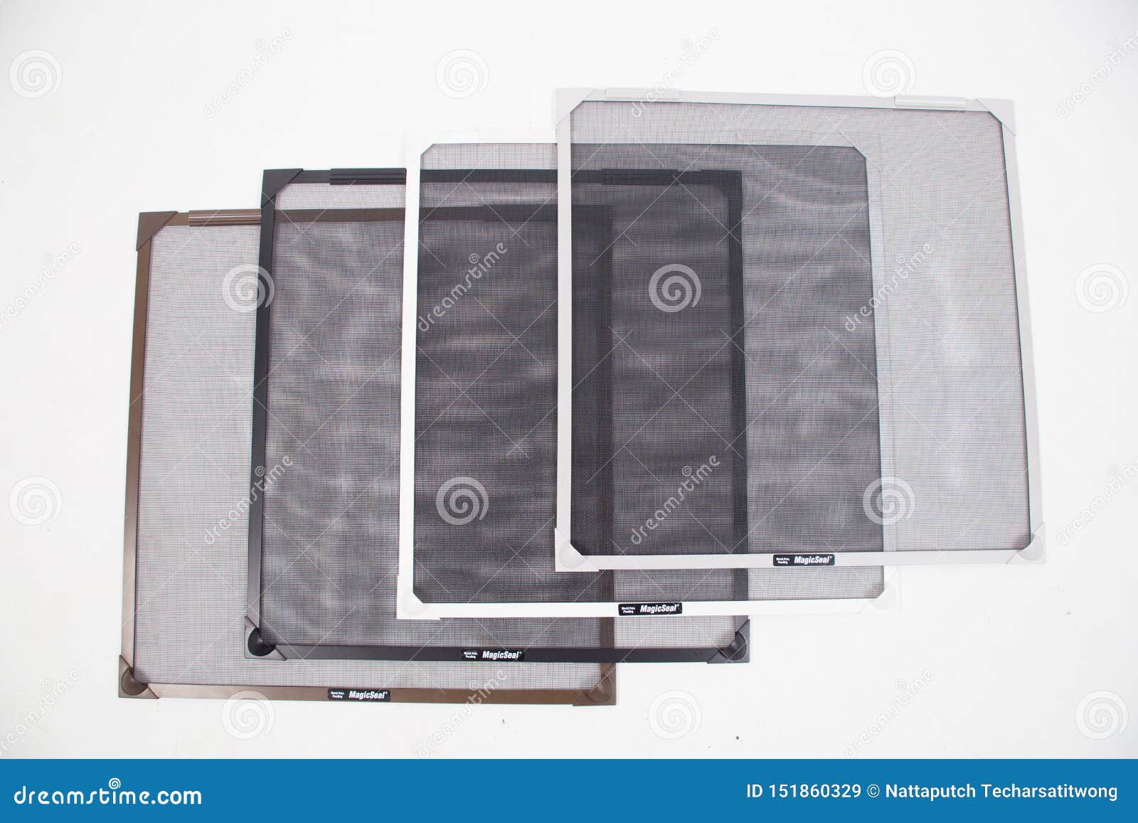 mosquito window screens on white background