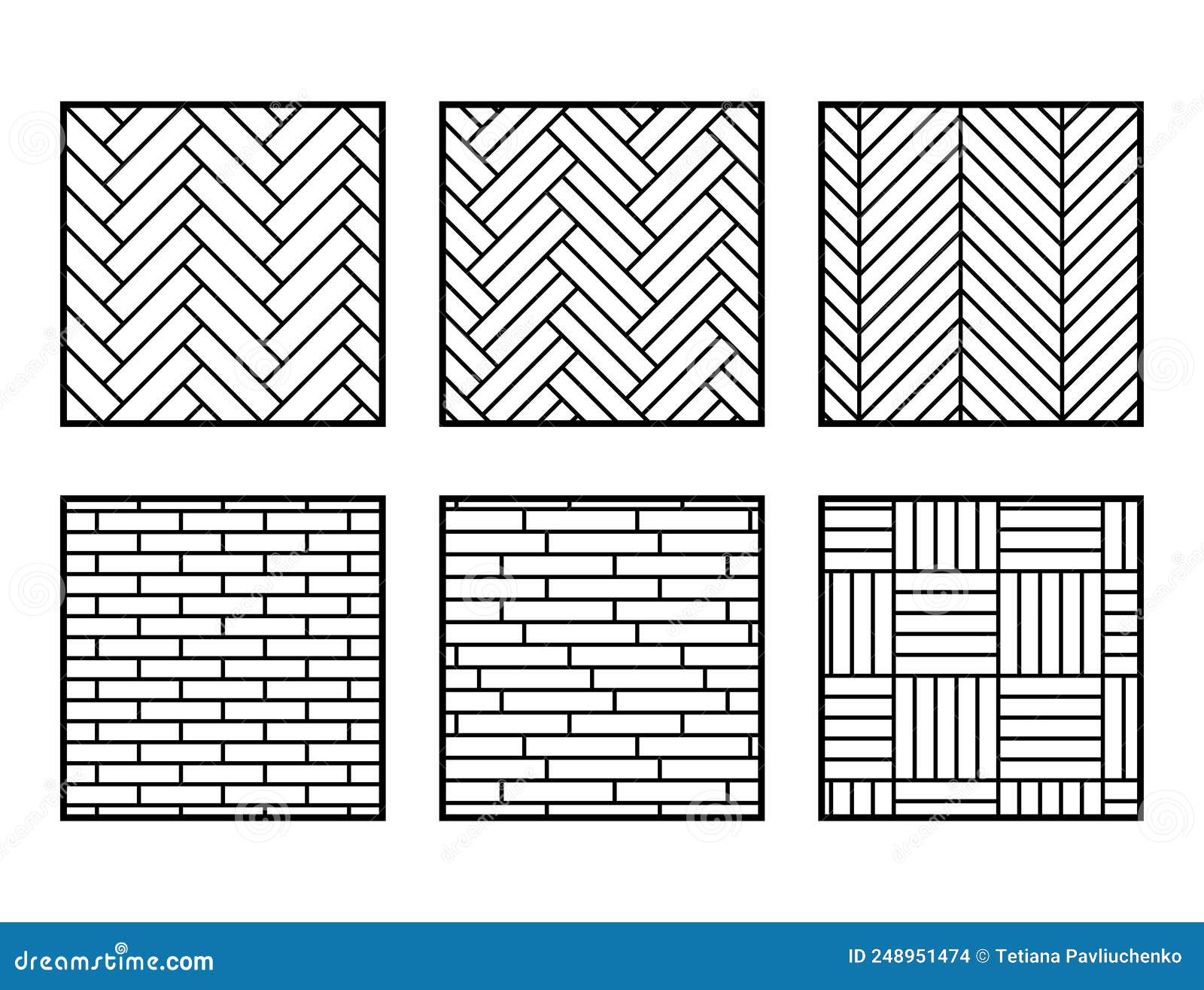 Parquet Patterns Most Common Types Models Versions Wooden Floor Set ...