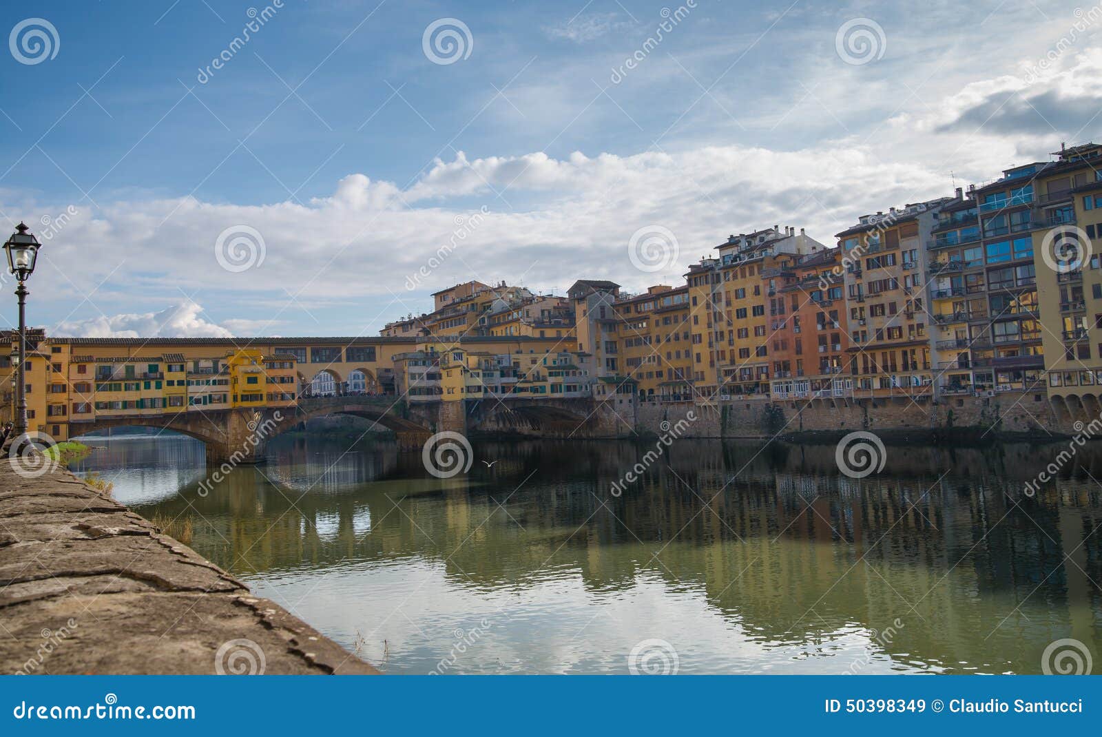 The Most Famous Bridge of Florence Ponte Vecchio Stock Image Image