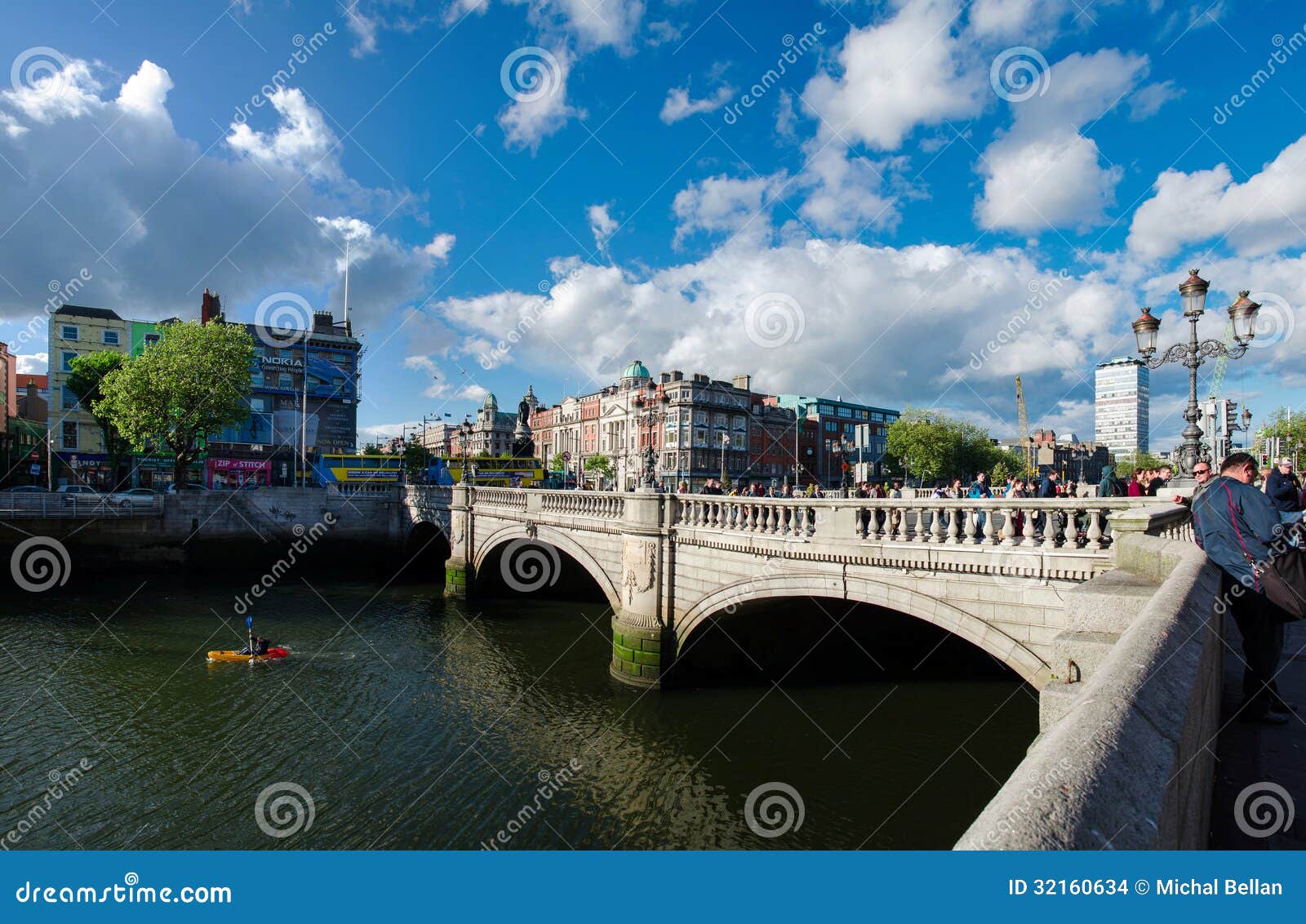 Most Famous Bridge In Ireland,o Connell Street,dublin City 