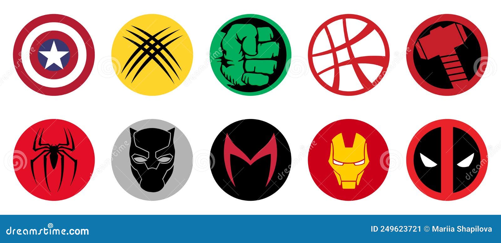 Most Famous Superheroes Marvel Logos Editorial Photo ...