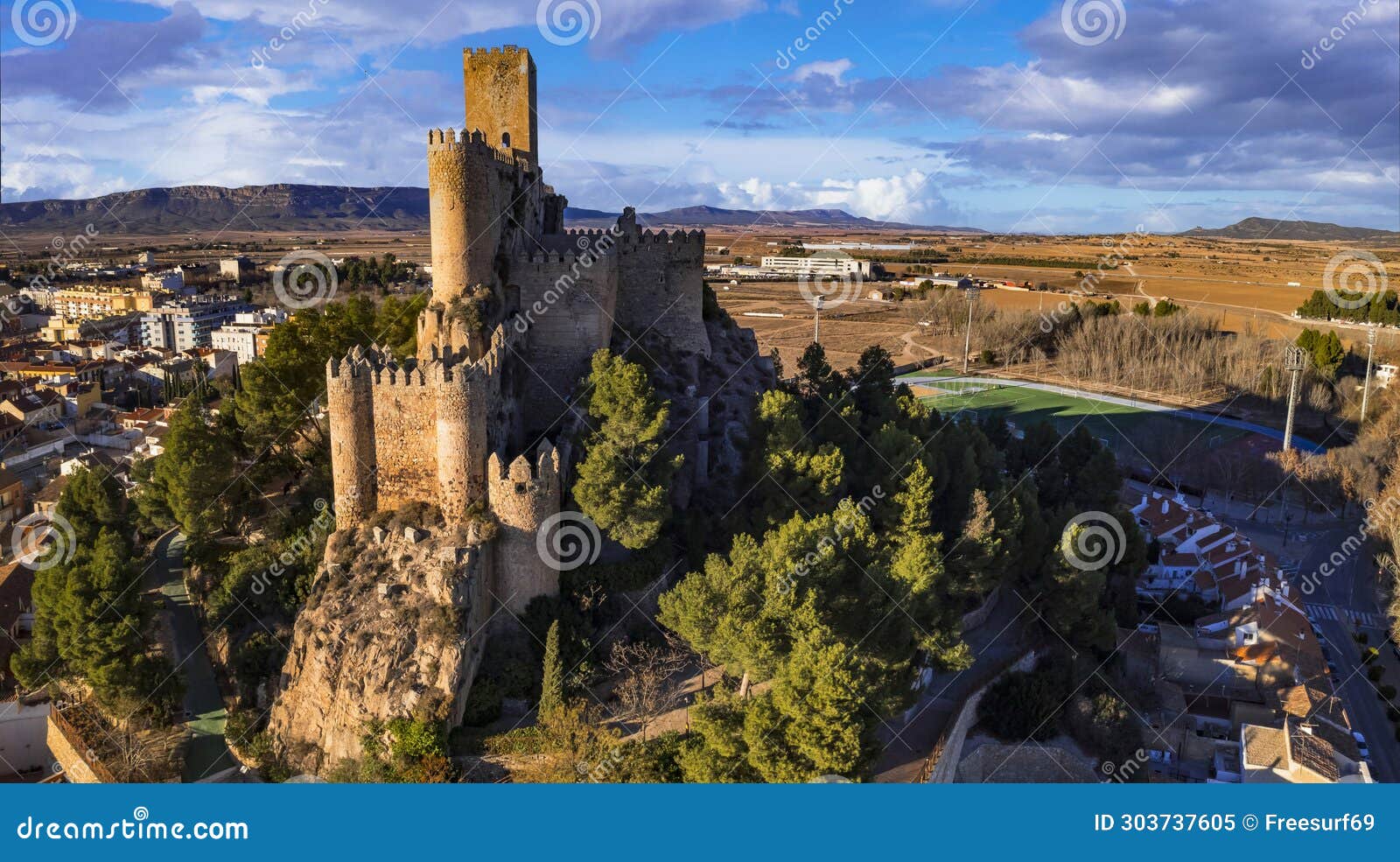 most impressive medieval castles and towns of spain - almansa, castile-la mancha provice