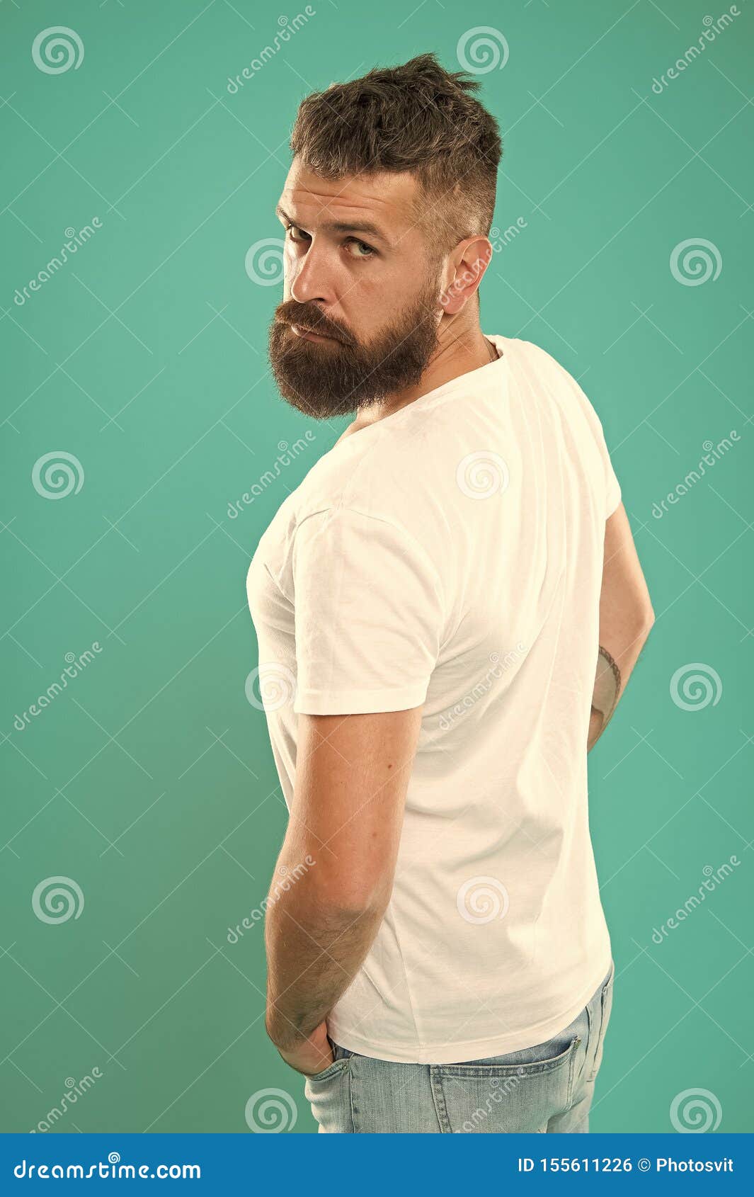 Most Masculine Man. Bearded Man with Fashion Beard and Haircut. Brutal Man  with Long Beard Hair and Mustache Stock Photo - Image of metrosexual,  bristle: 155611226
