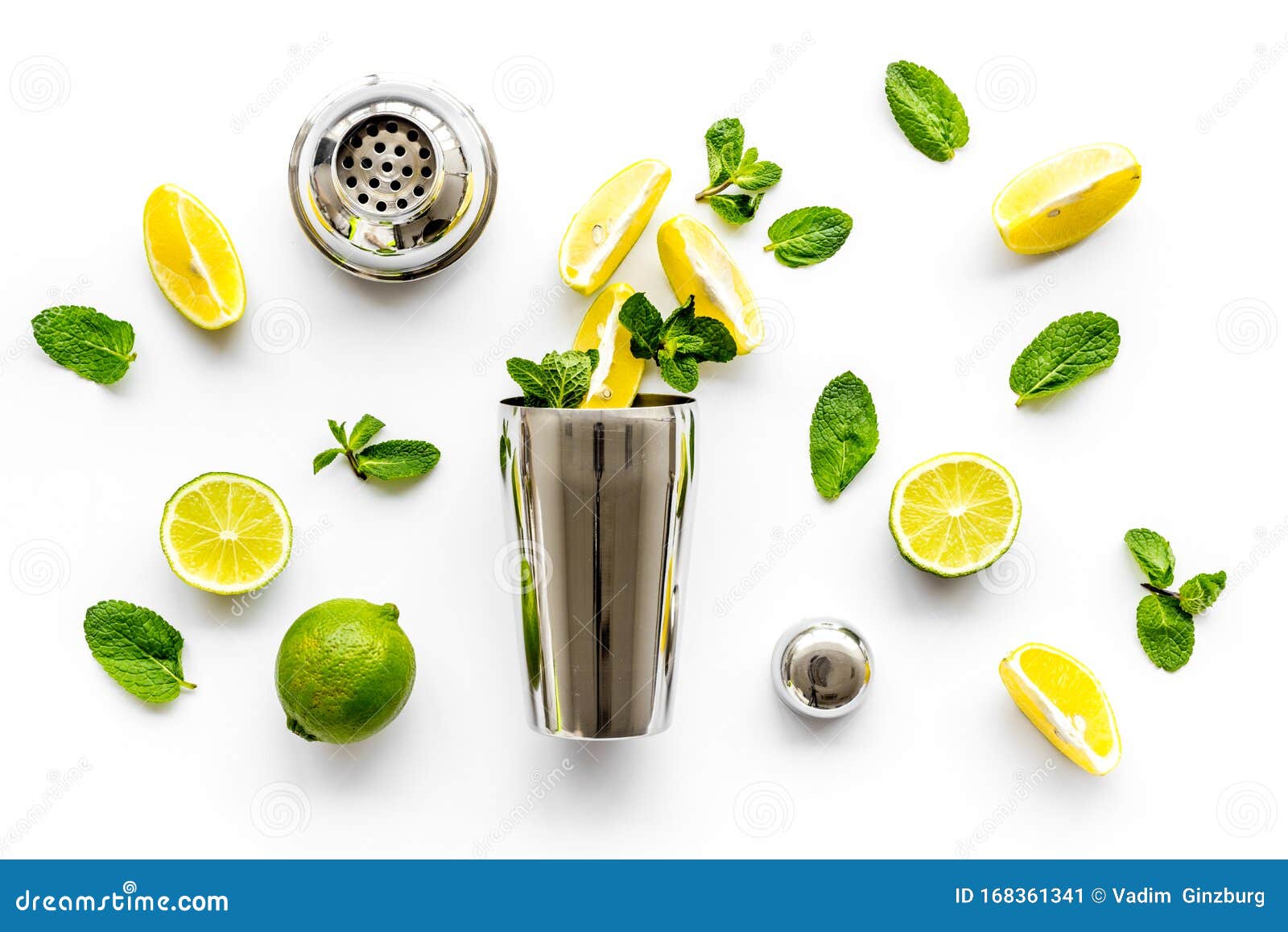 Coctelera sobre fondo gris singl bar mezclador de bebidas resumen  generativo ai ilustración