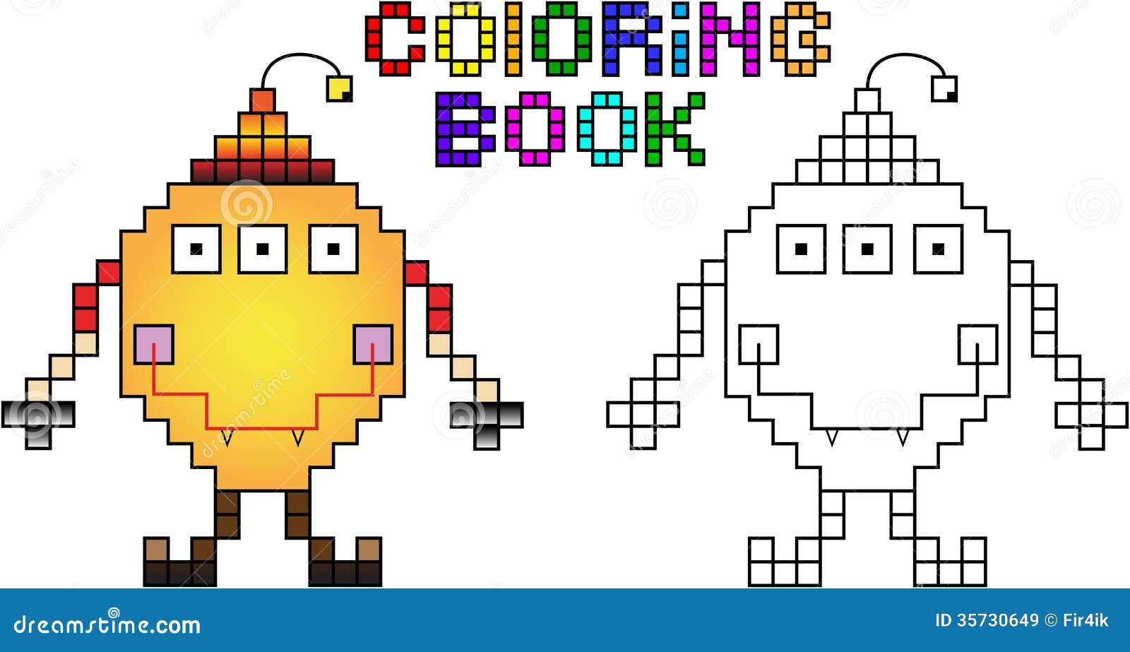 Mostro Del Pixel Del Libro Da Colorare In Primo Luogo ... Mostro Del Pixel Del Libro Da Colorare In Primo Luogo ...