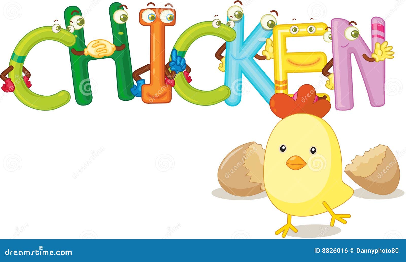 Mot de poulet illustration de vecteur.