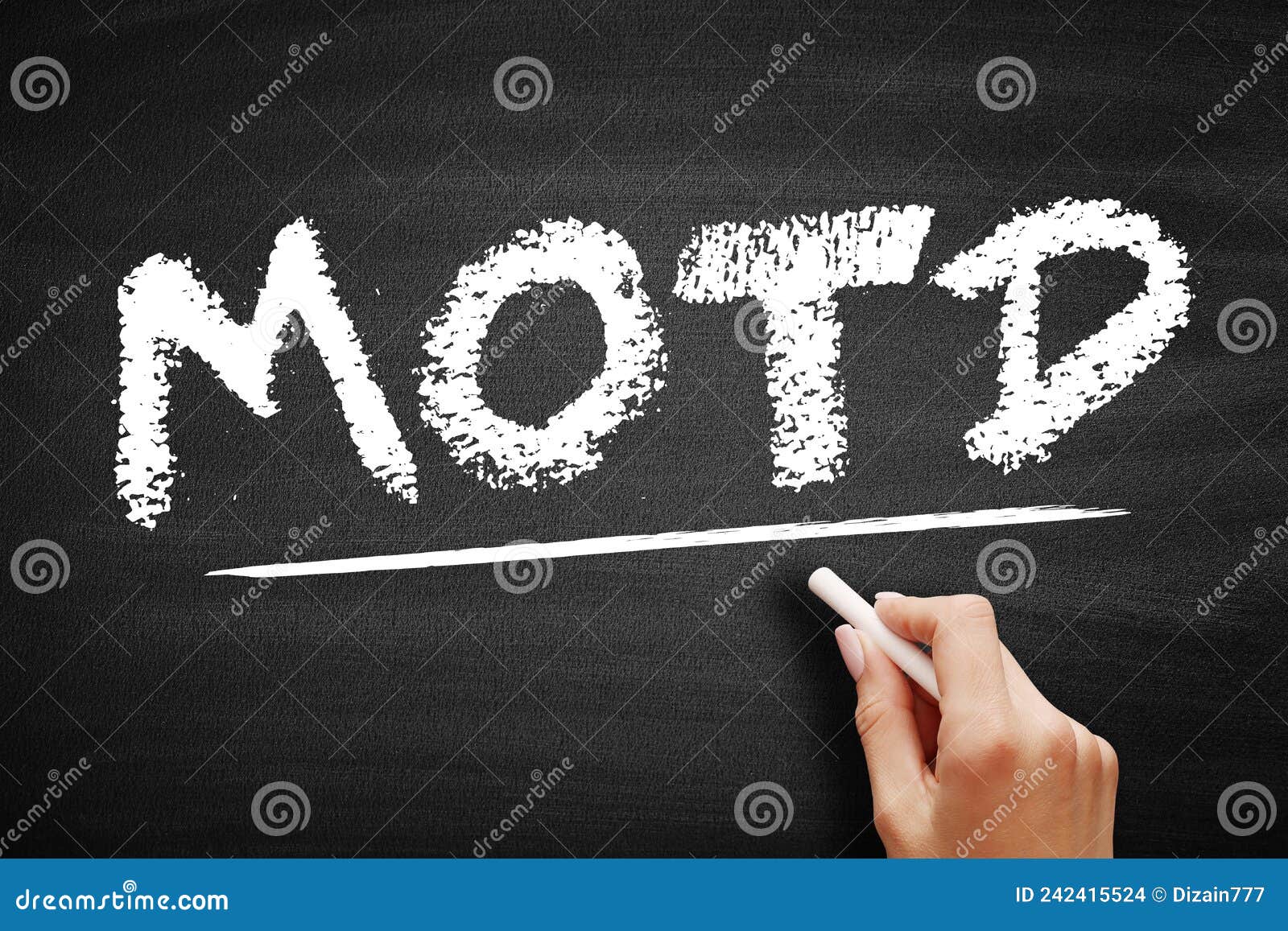 MOTD Message of the Day Acronym, Business Concept on Blackboard Stock