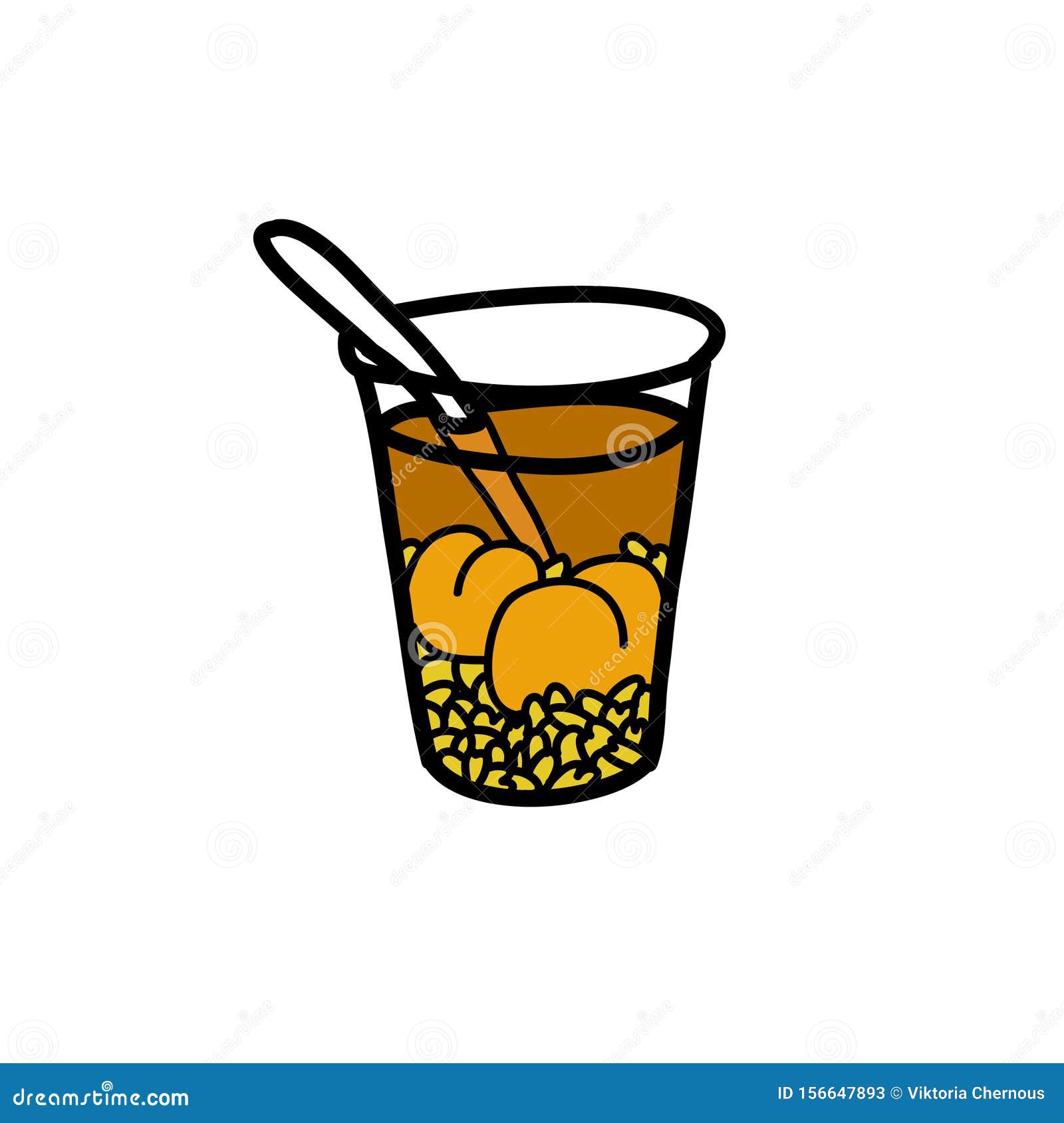 mote con huesillo chilean drink doodle icon,  