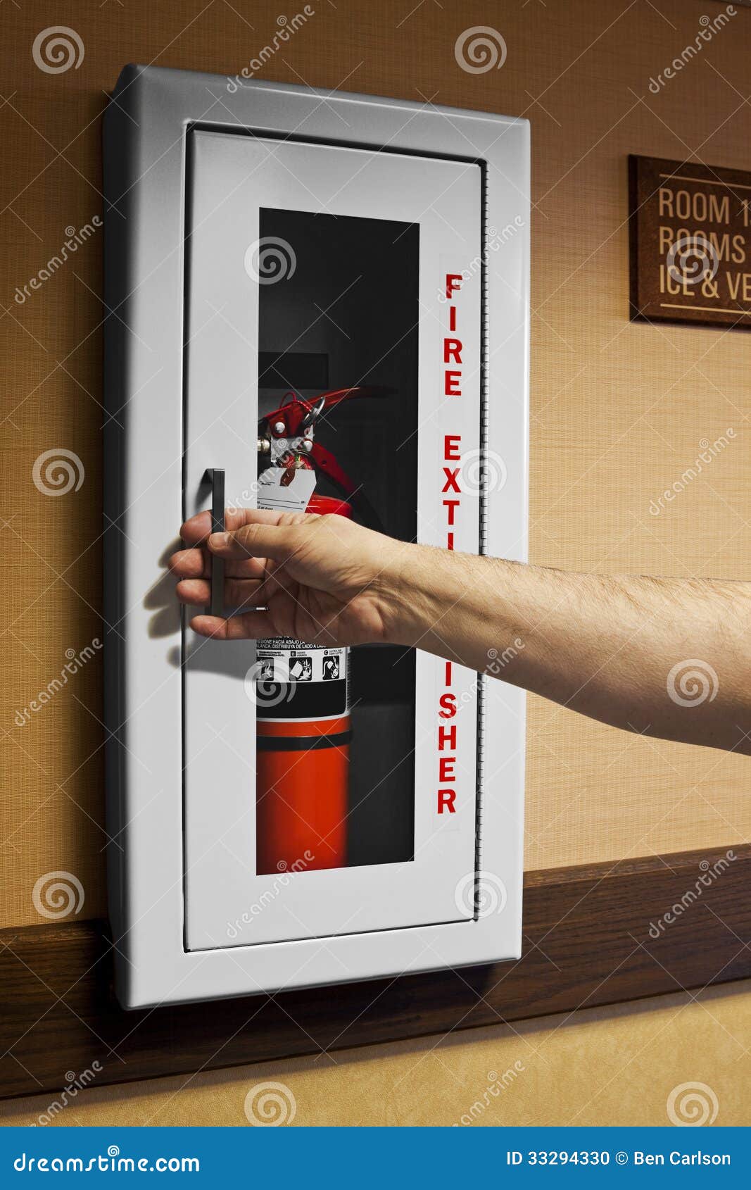 Motel Fire Extinguisher Opening Stock Photo Image Of White