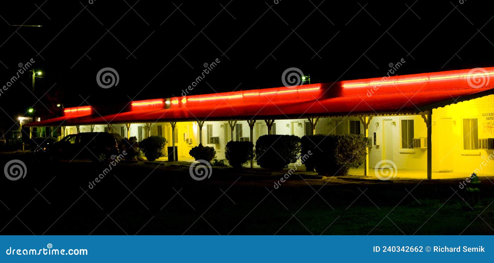 Motel at Night, Glendale, Nevada, USA Stock Photo Image of exteriors
