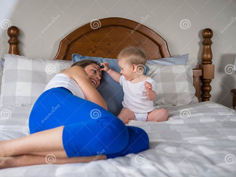 Mother and Baby Bonding and Connecting Stock Image Image of