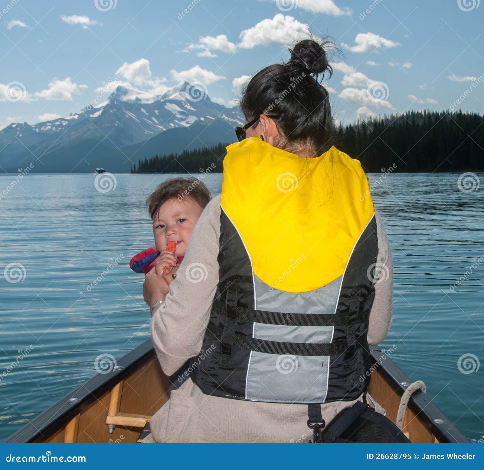 Mother and Baby Daughter in Canoe Stock Image Image of jasper, life