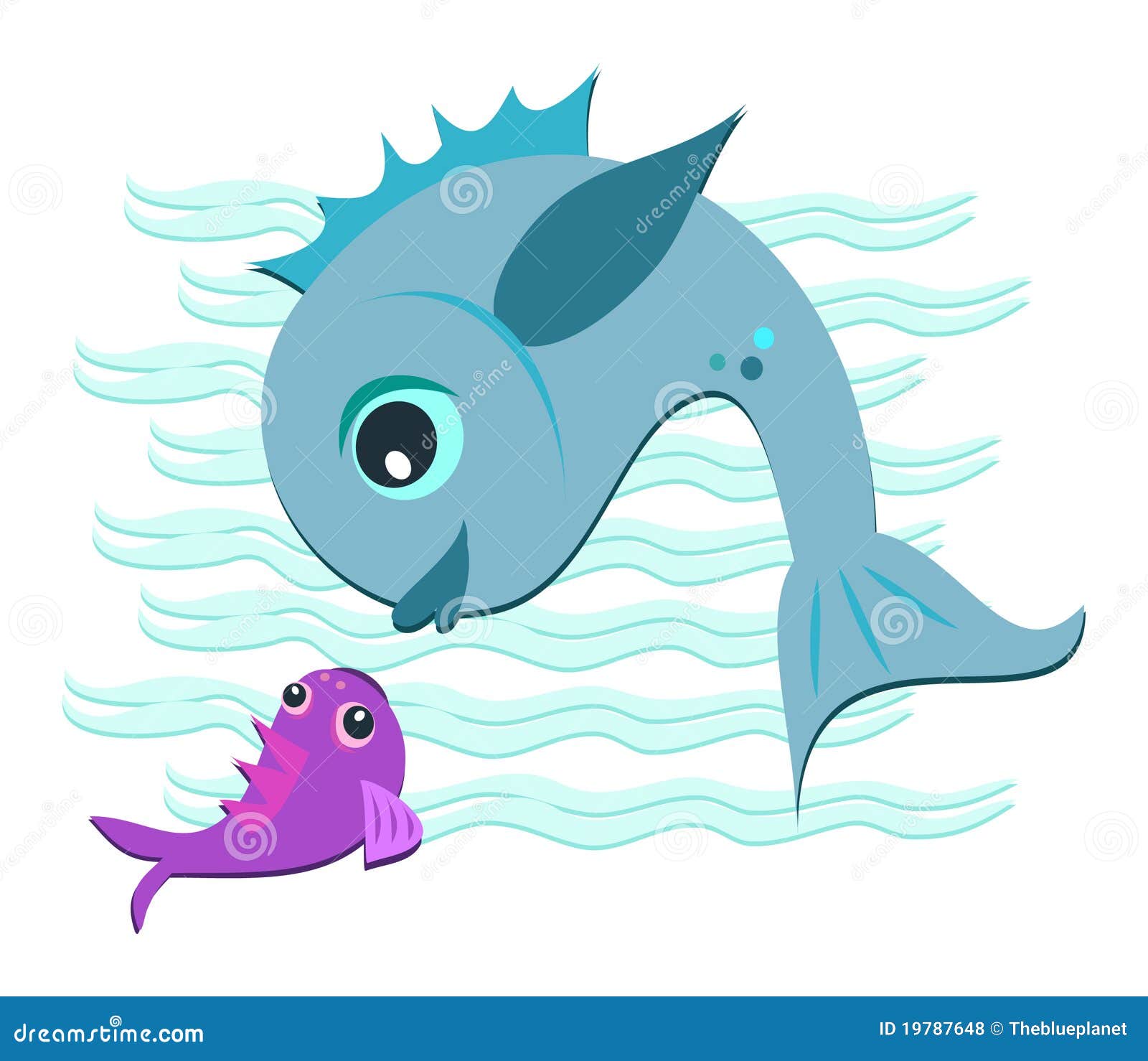 Mother and Baby Fish stock vector. Image of ocean, waves 19787648