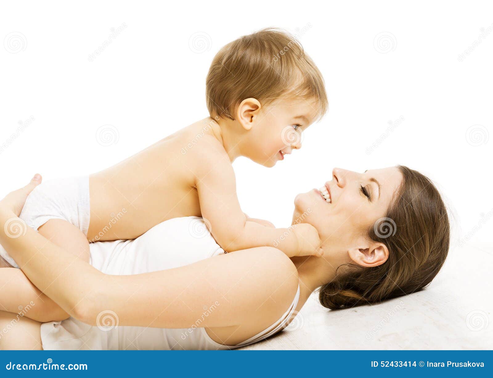 Mother Baby Love, Happy Mom with Kid Boy. Child and Family Stock ...
