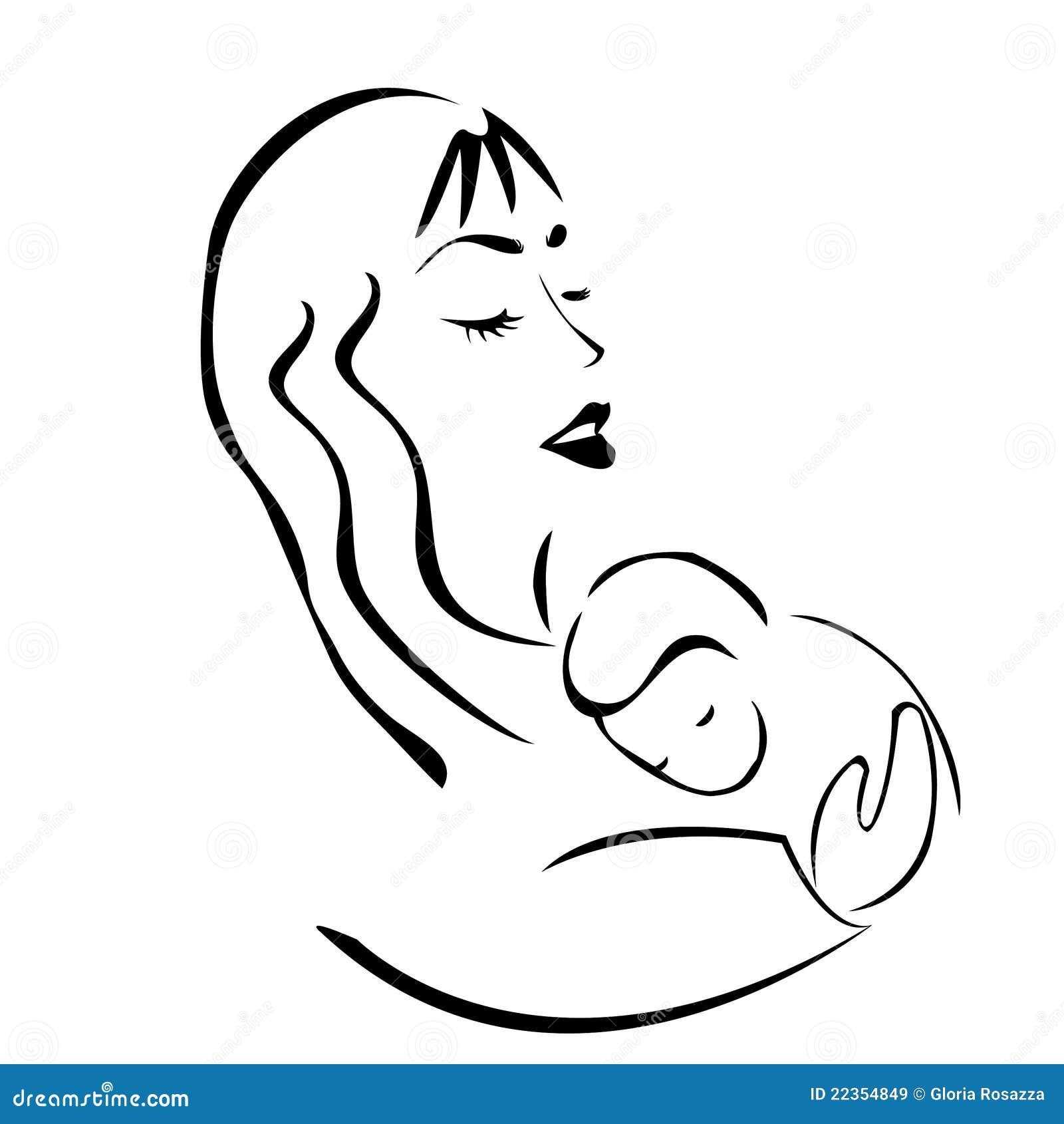 Mother And Baby Silhouette Royalty Free Stock Images - Image: 22354849