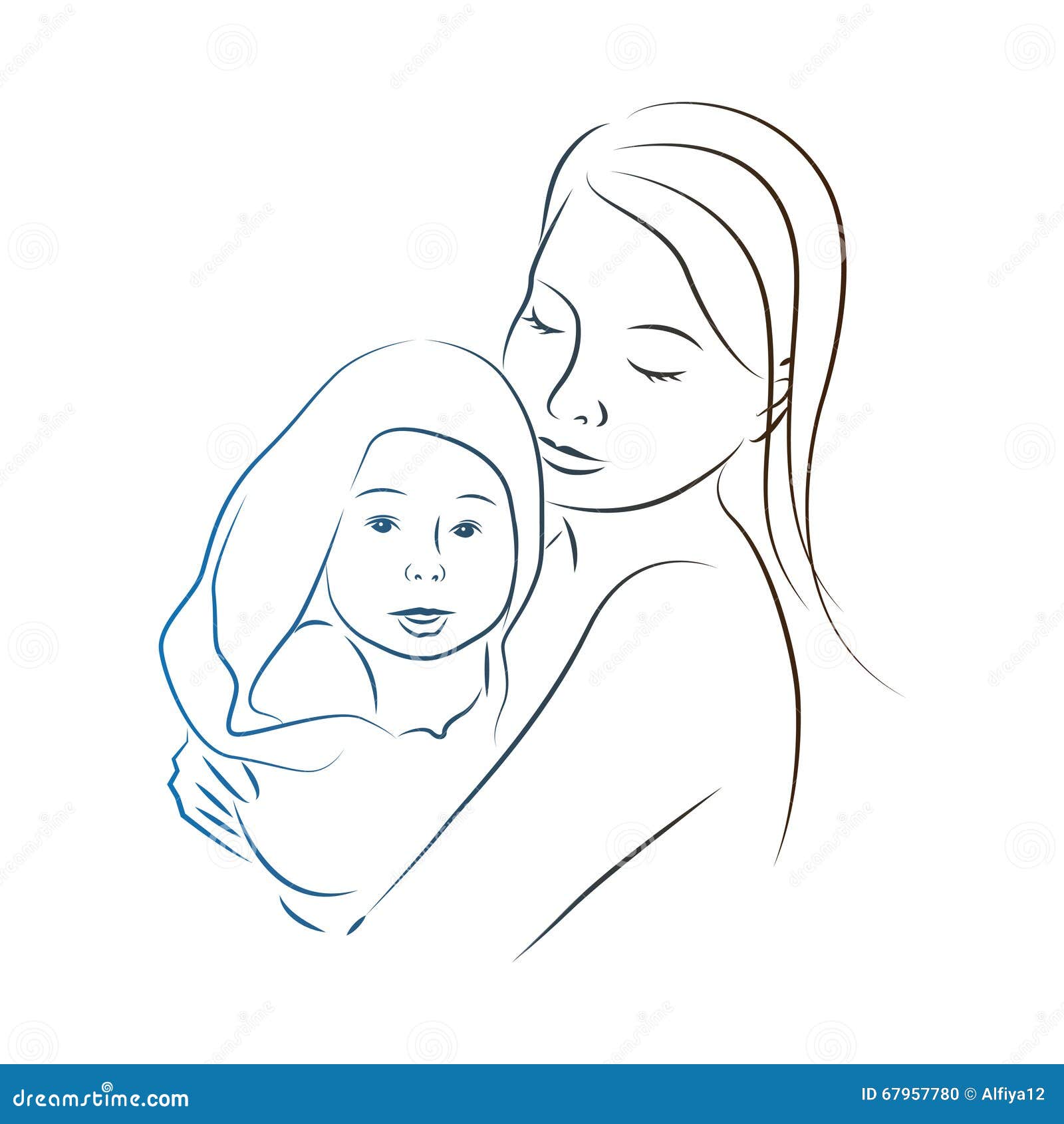 Mother and baby stock vector. Illustration of life, drawing - 67957780