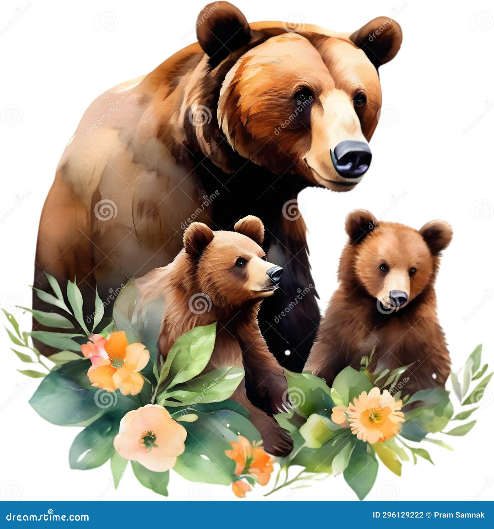 https://thumbs.dreamstime.com/z/mother-bear-her-cubs-decorative-clip-art-ai-generated-mother-bear-her-cubs-strong-feeling-mother-s-love-296129222.jpg