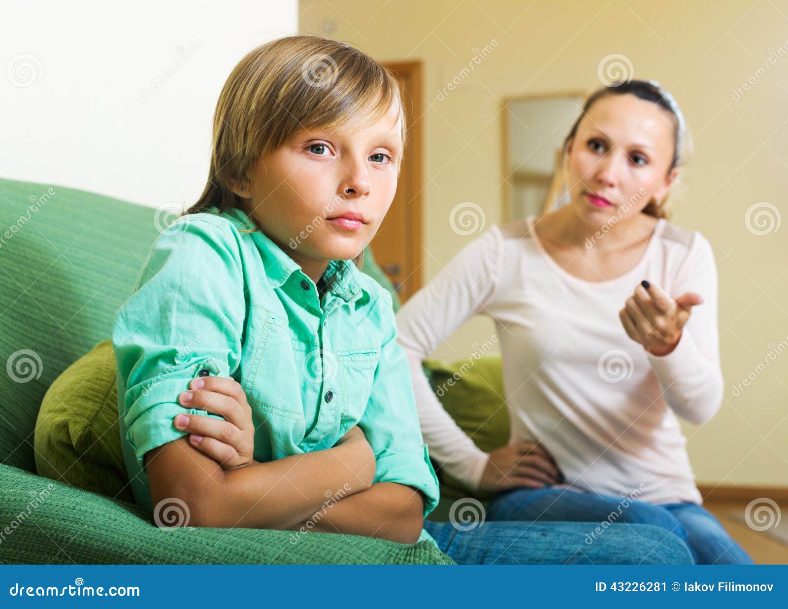 Mother Berating Teenager Son Stock Image Image Of Room Objurgate 43226281