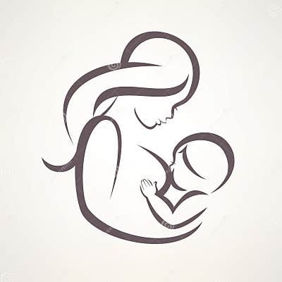 Mother Breastfeeding Her Baby Stock Vector - Illustration of child ...