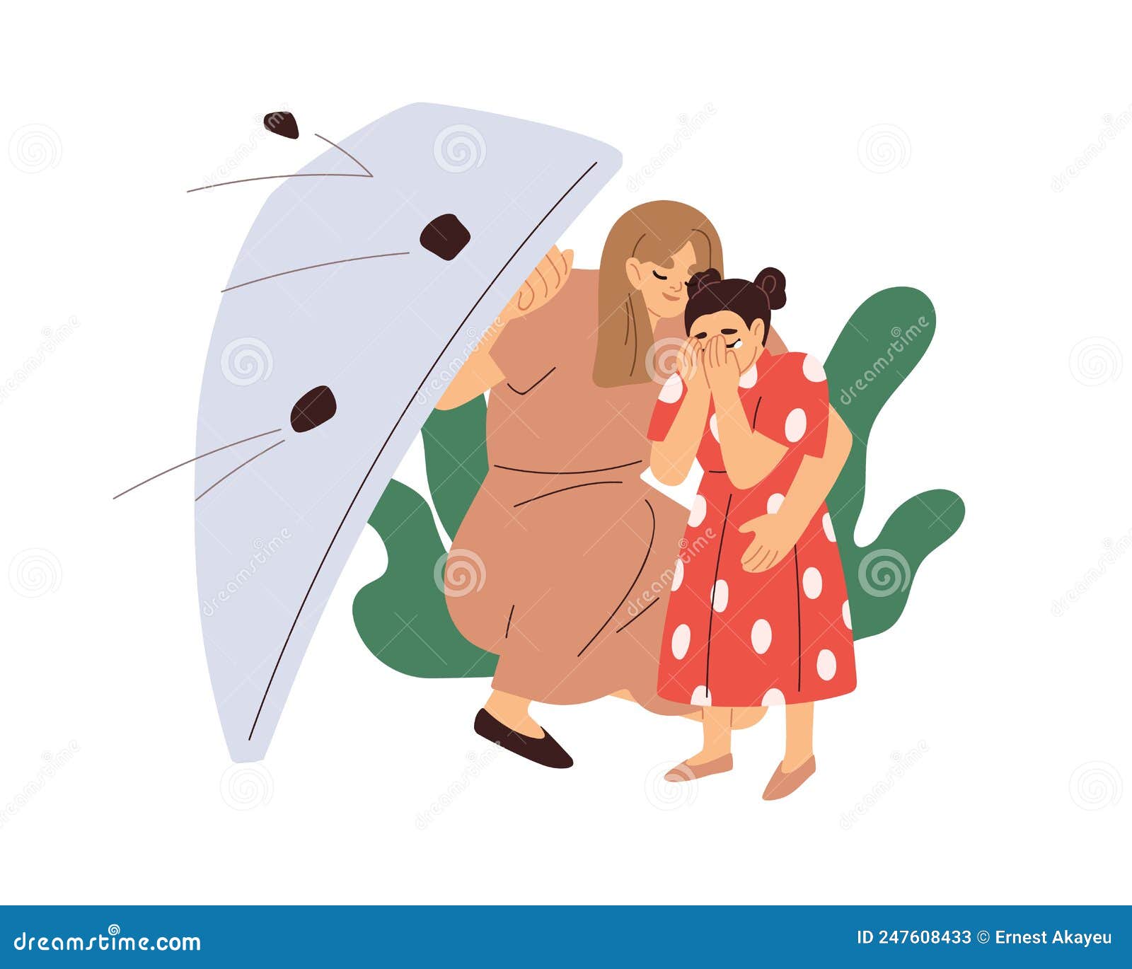 Mother Caring, Protecting Child from Danger. Mom Ensuring Safety for