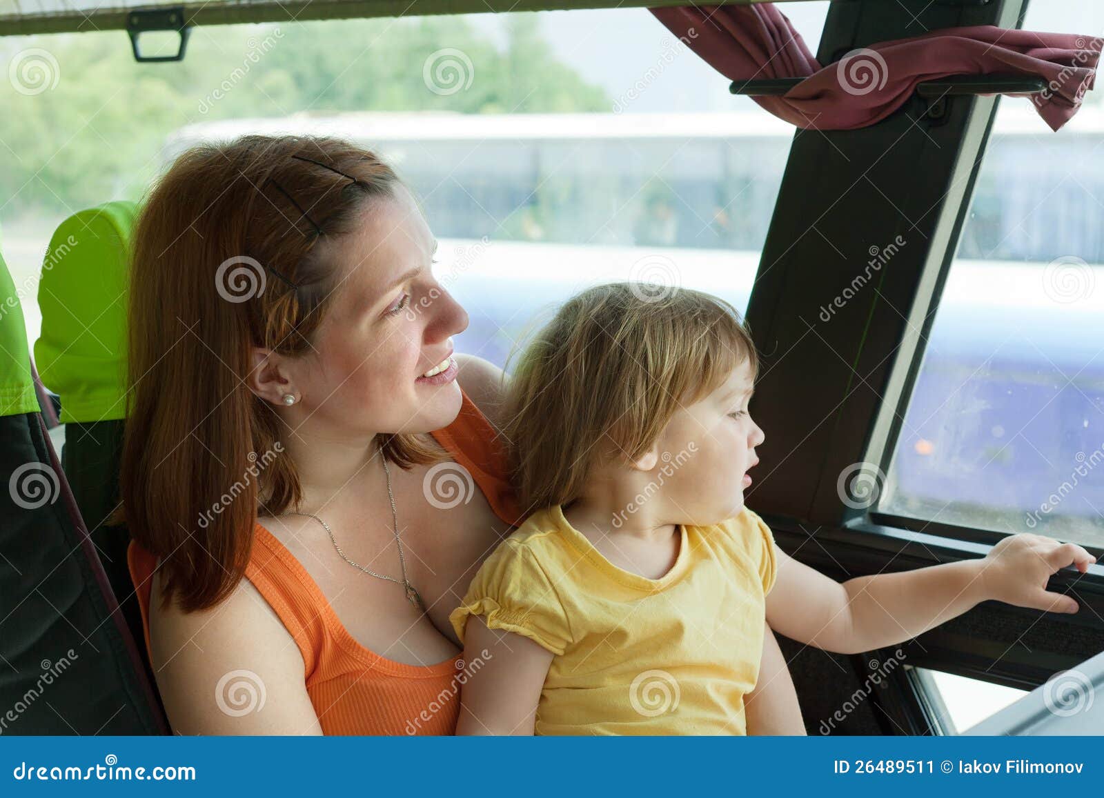 mother and child in autobus