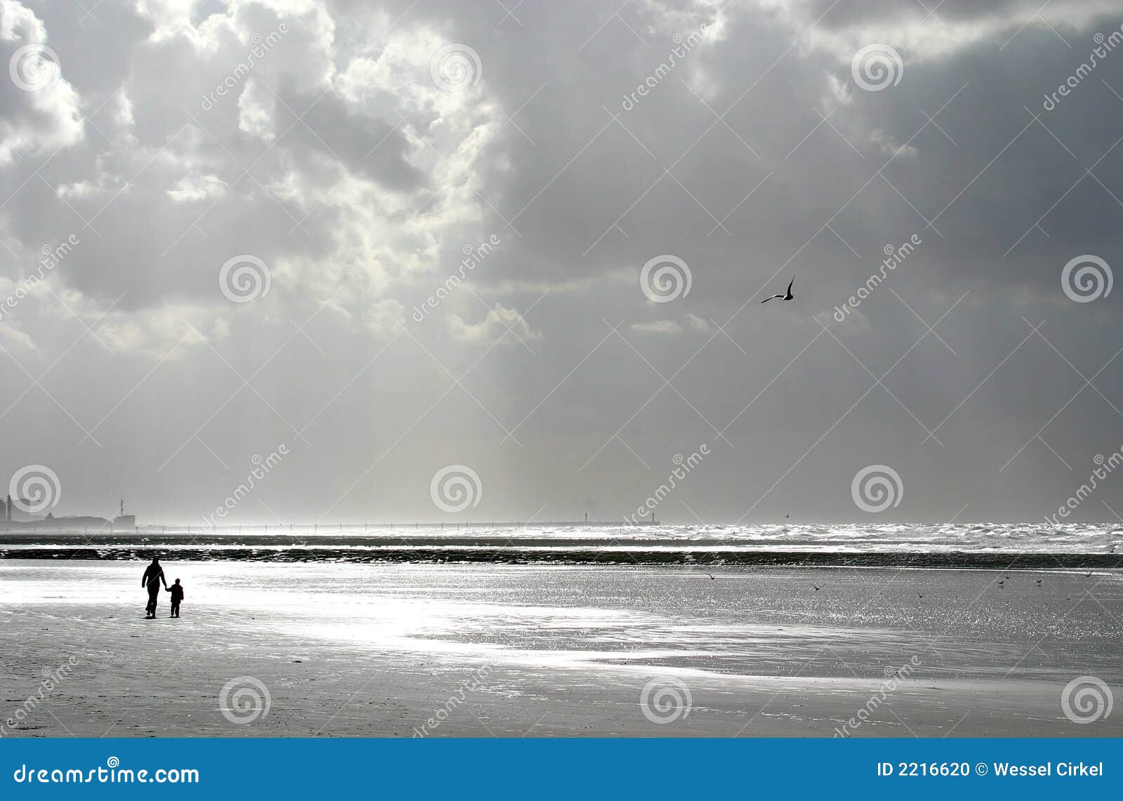 mother and child at the beach