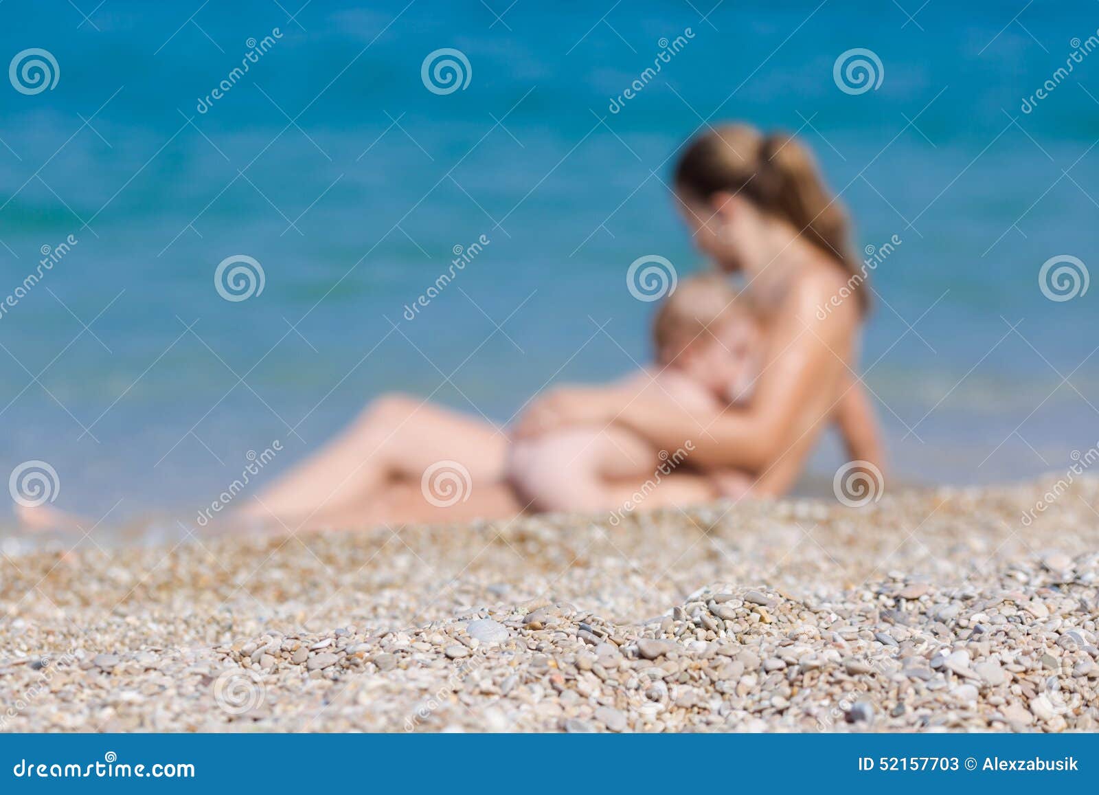 Mom and son at nude beach