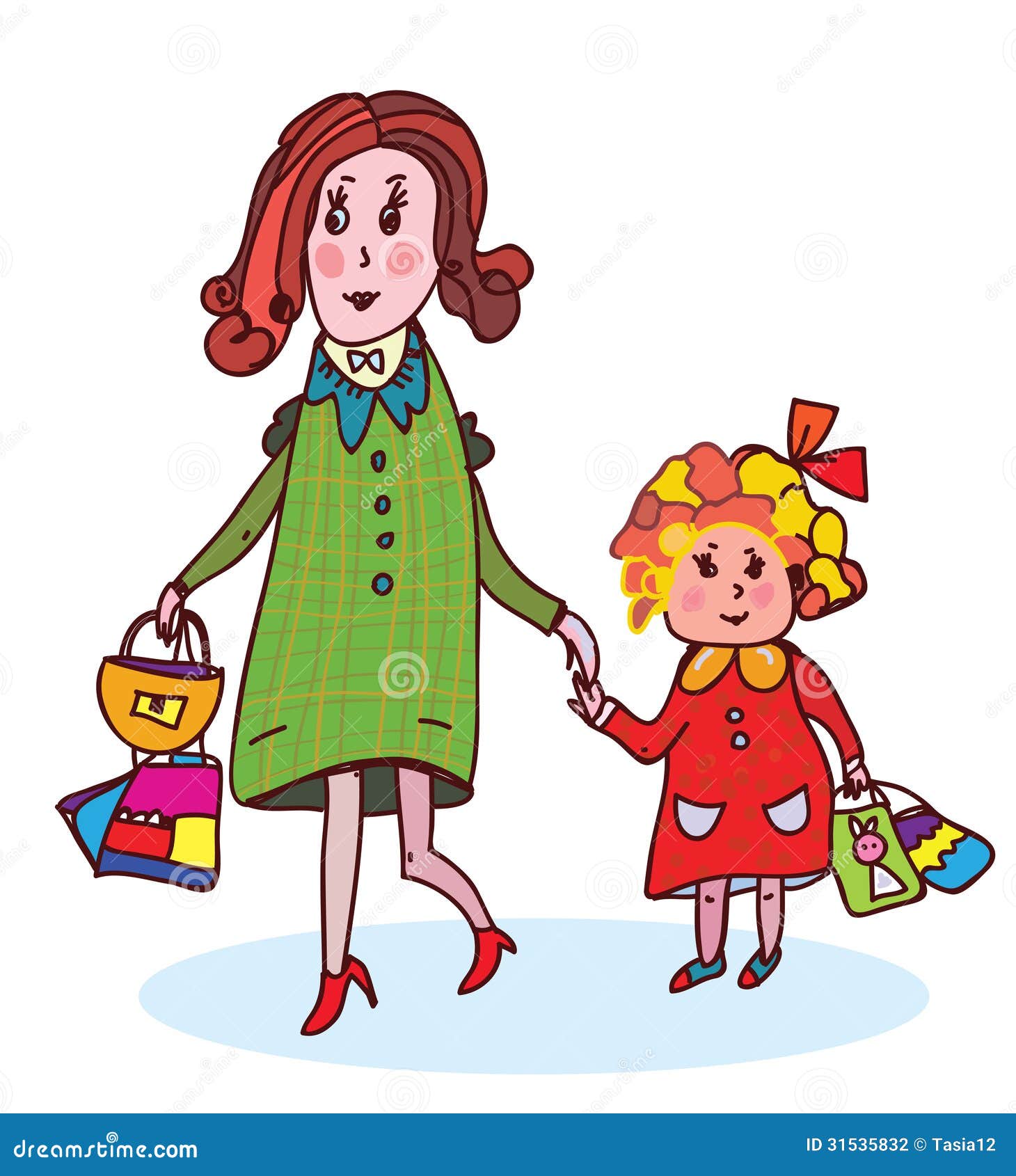 Mother And Child Shopping Funny Stock Photography - Image: 31535832